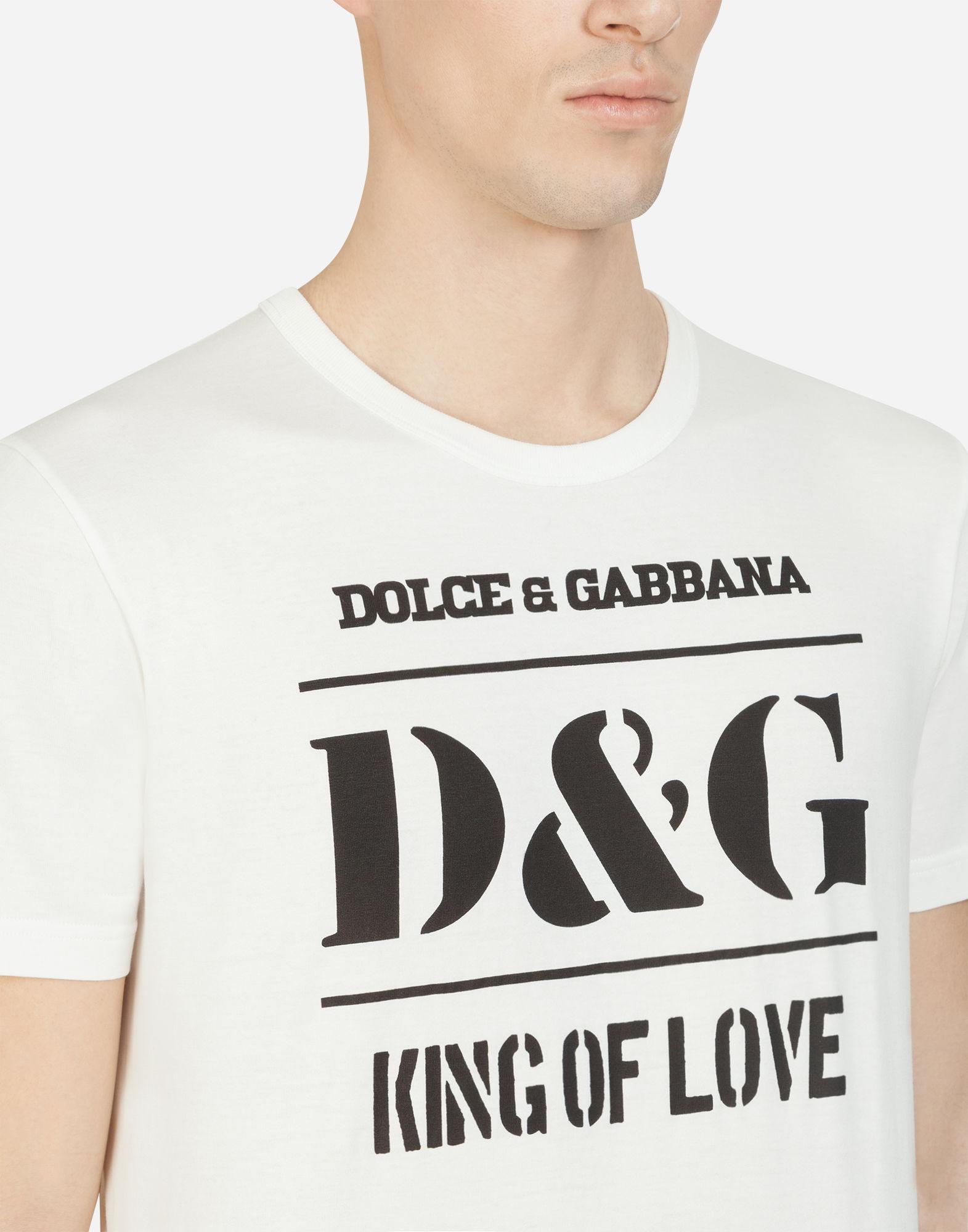 Dolce & Gabbana Tshirt In Cotton With D&g Logo in White for Men Lyst