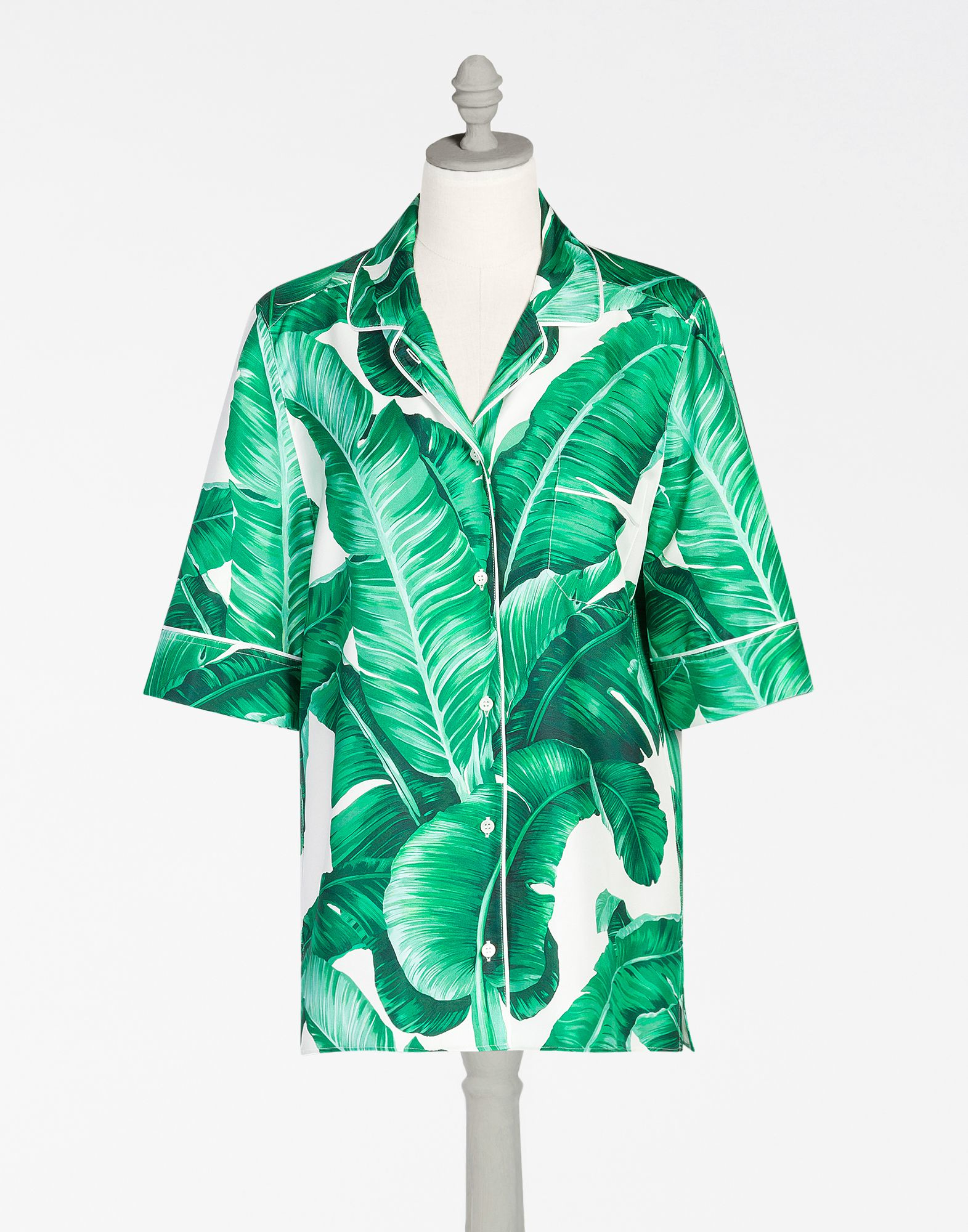 Dolce & Gabbana Banana Leaf Print Twill Pyjama Pants in Green | Lyst