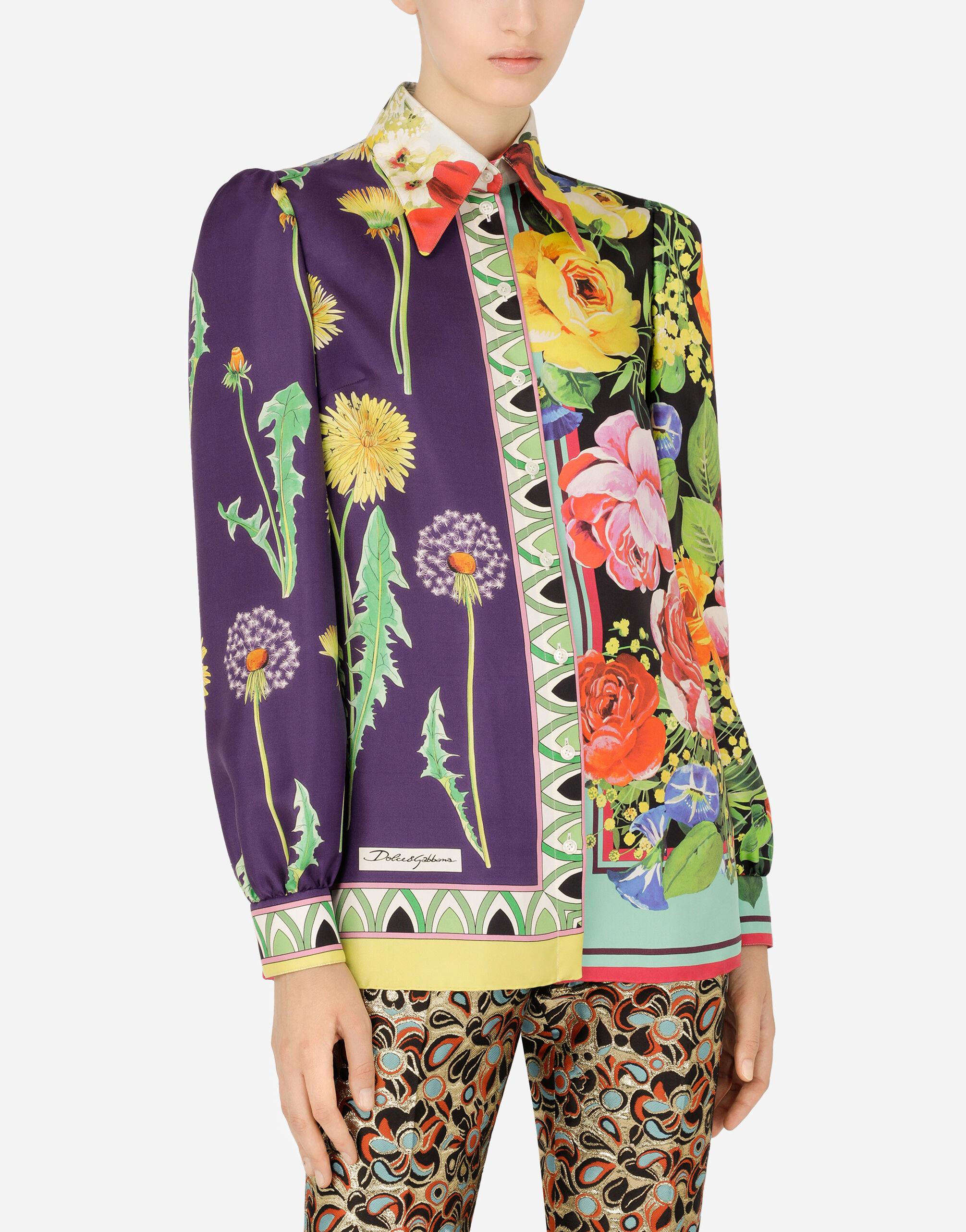 Dolce & Gabbana Twill Shirt With Mixed Prints | Lyst