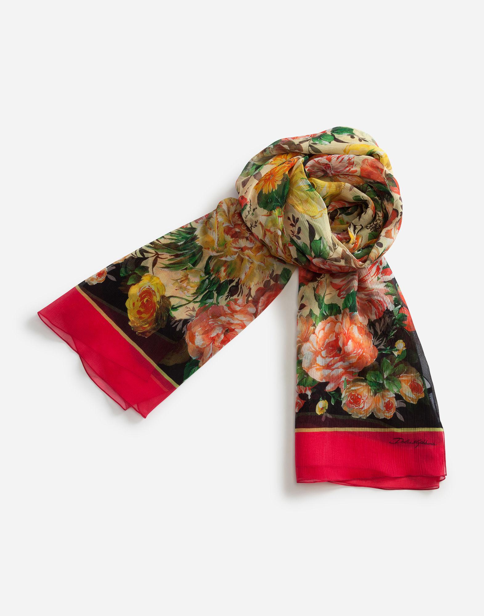 Dolce & Gabbana Printed Silk Crepon Scarf (120 X 200) - Lyst