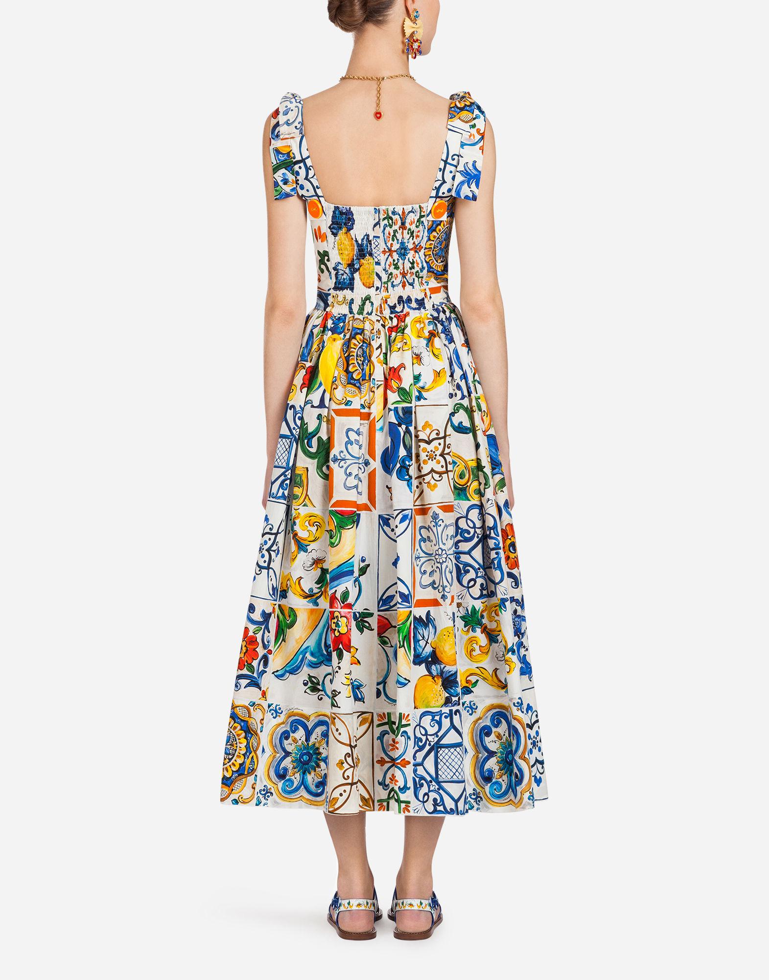 Dolce \u0026 Gabbana Long Cotton Dress With 