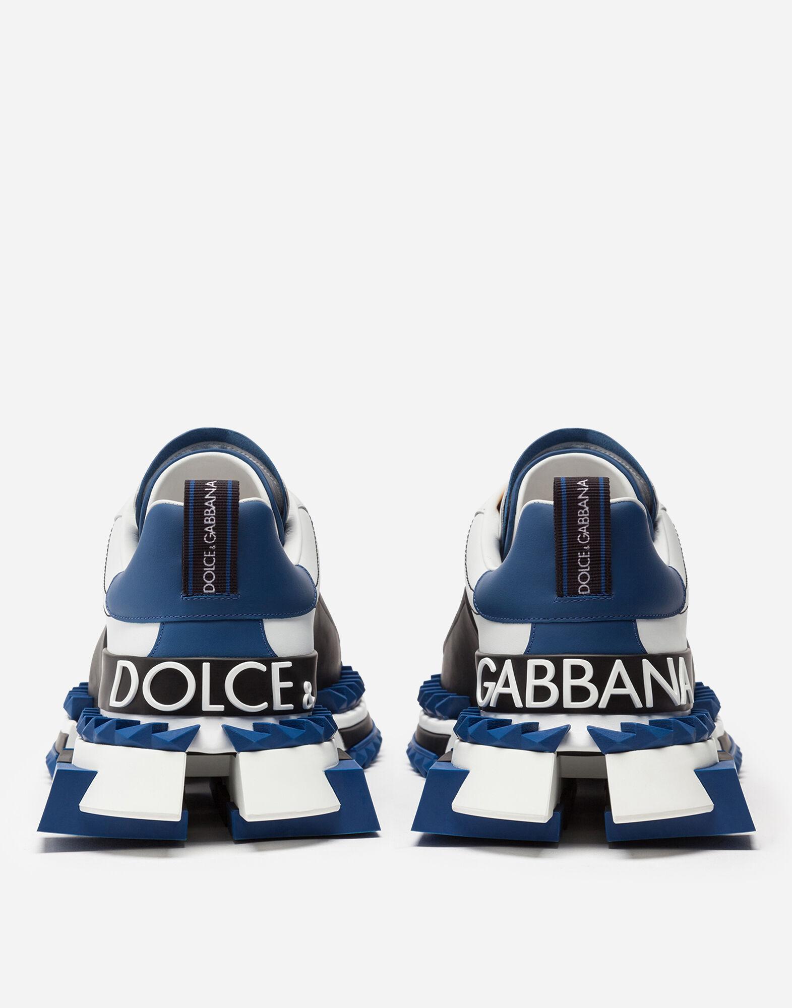 Dolce & Gabbana Leather Multi-colored Super King Sneakers in White/Blue ...