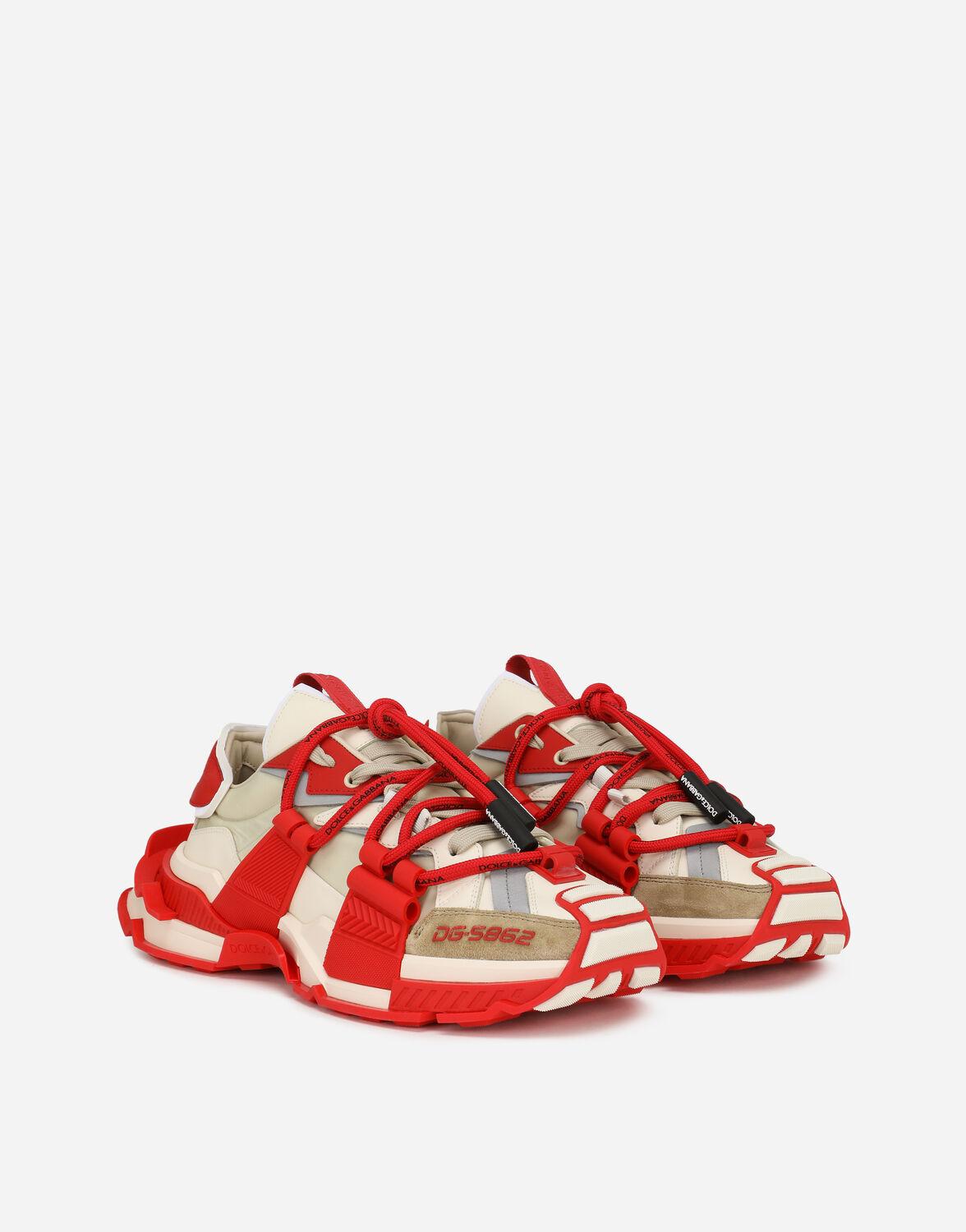 Dolce & Gabbana Mixed-material Space Sneakers in Red for Men | Lyst