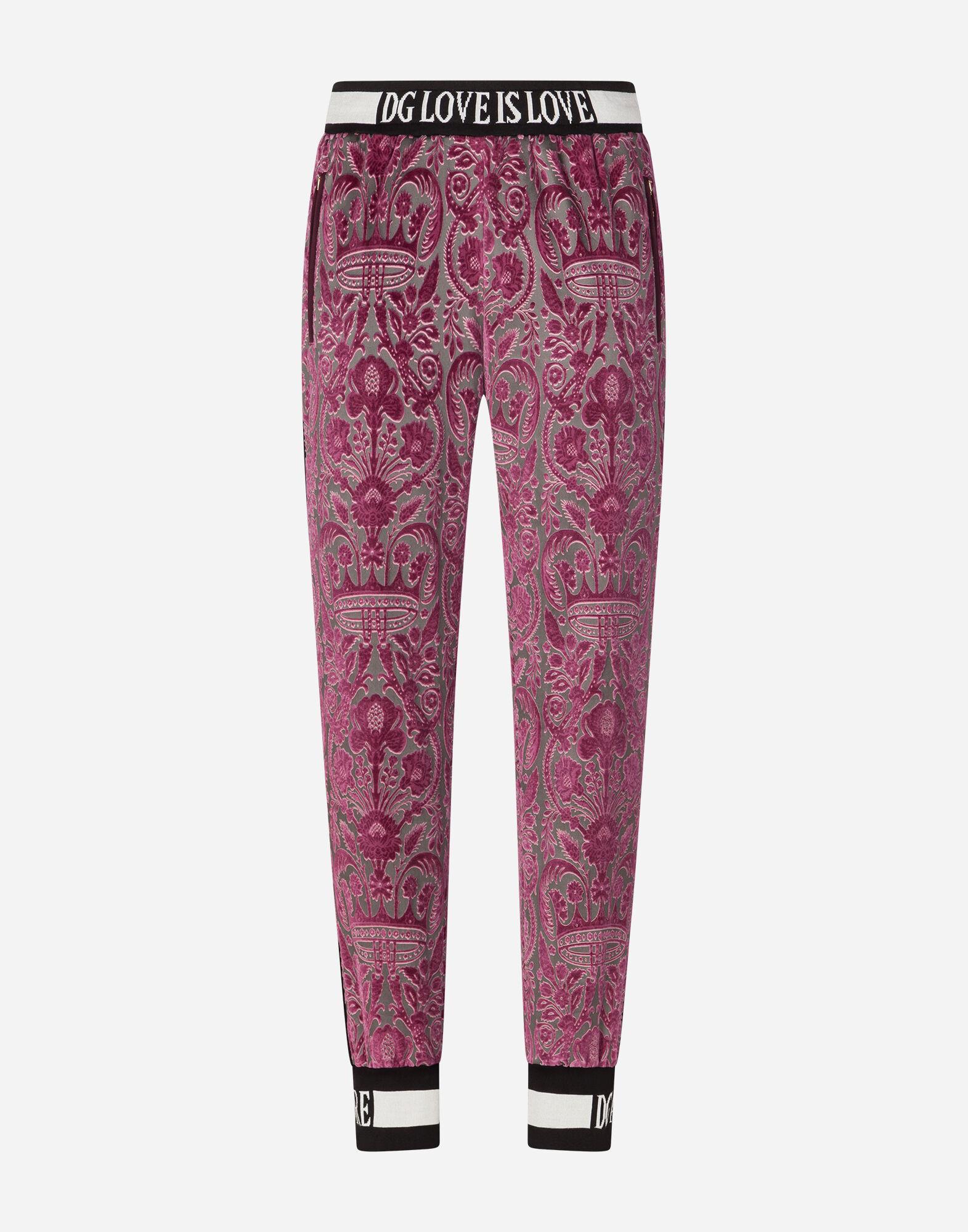 Dolce & Gabbana Ornamental Velvet JOGGING Pants in Green - Lyst