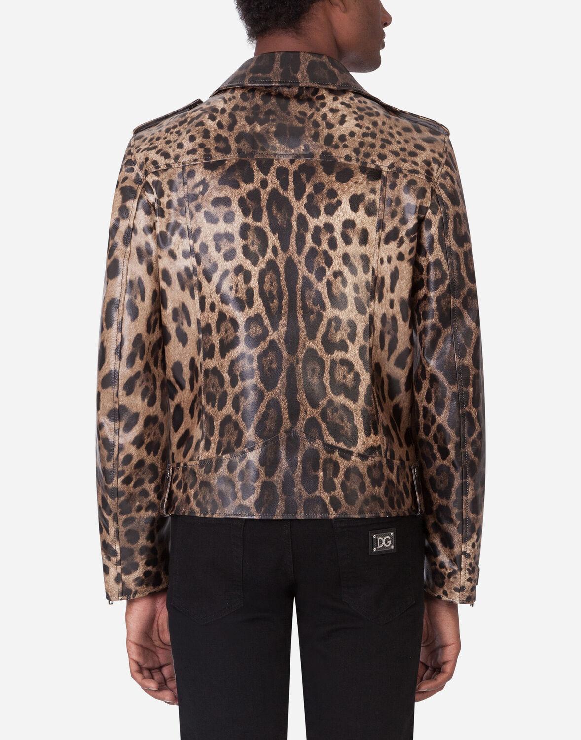 leather and leopard print jacket