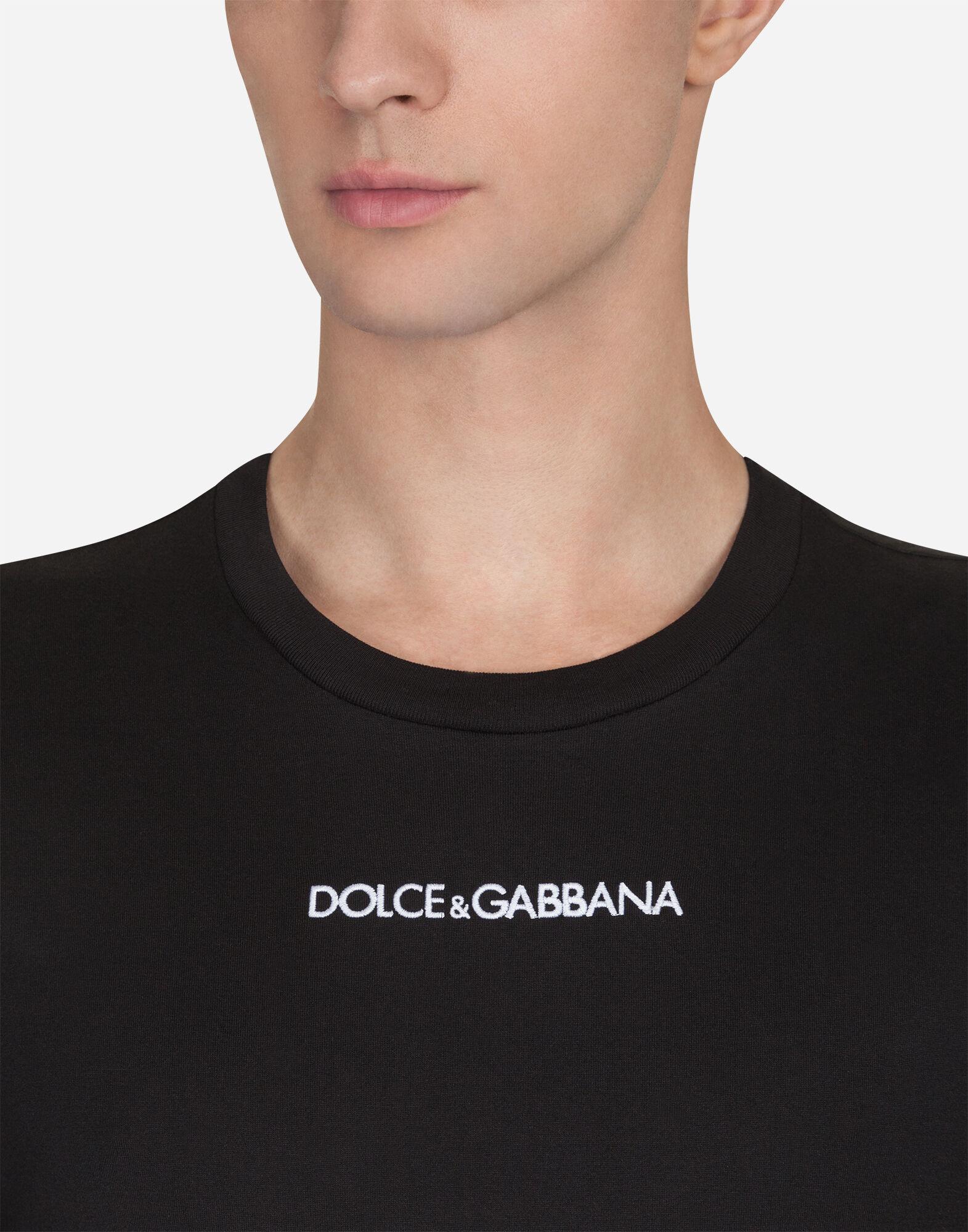 Dolce & Gabbana Cotton T-shirt With Embroidery in Black for Men - Lyst