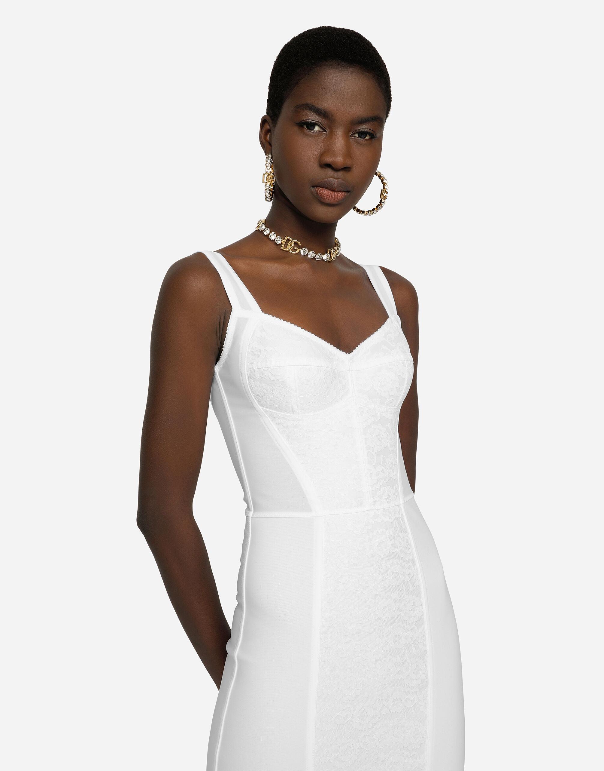 Dolce & Gabbana Corset Bustier Dress in White | Lyst