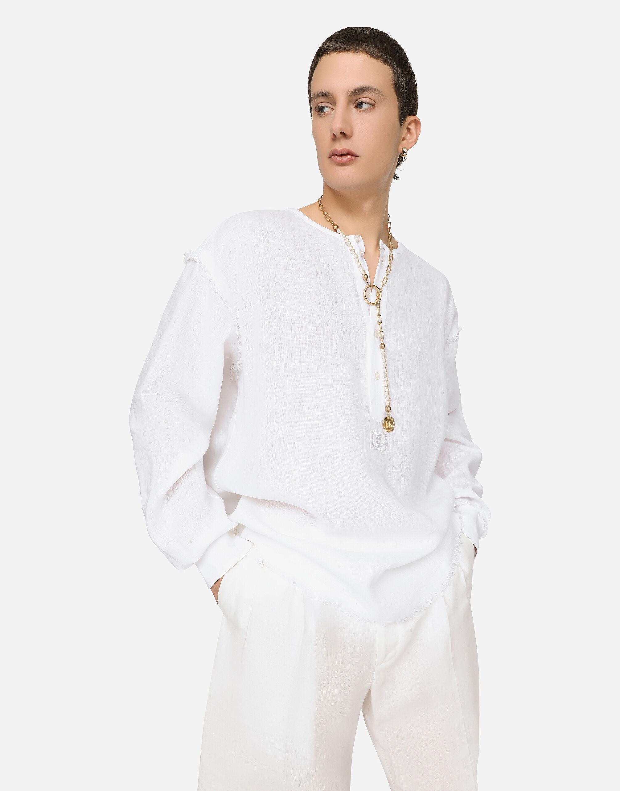 Camisa oversize de con bordado DG Dolce & Gabbana de hombre de color Blanco | Lyst