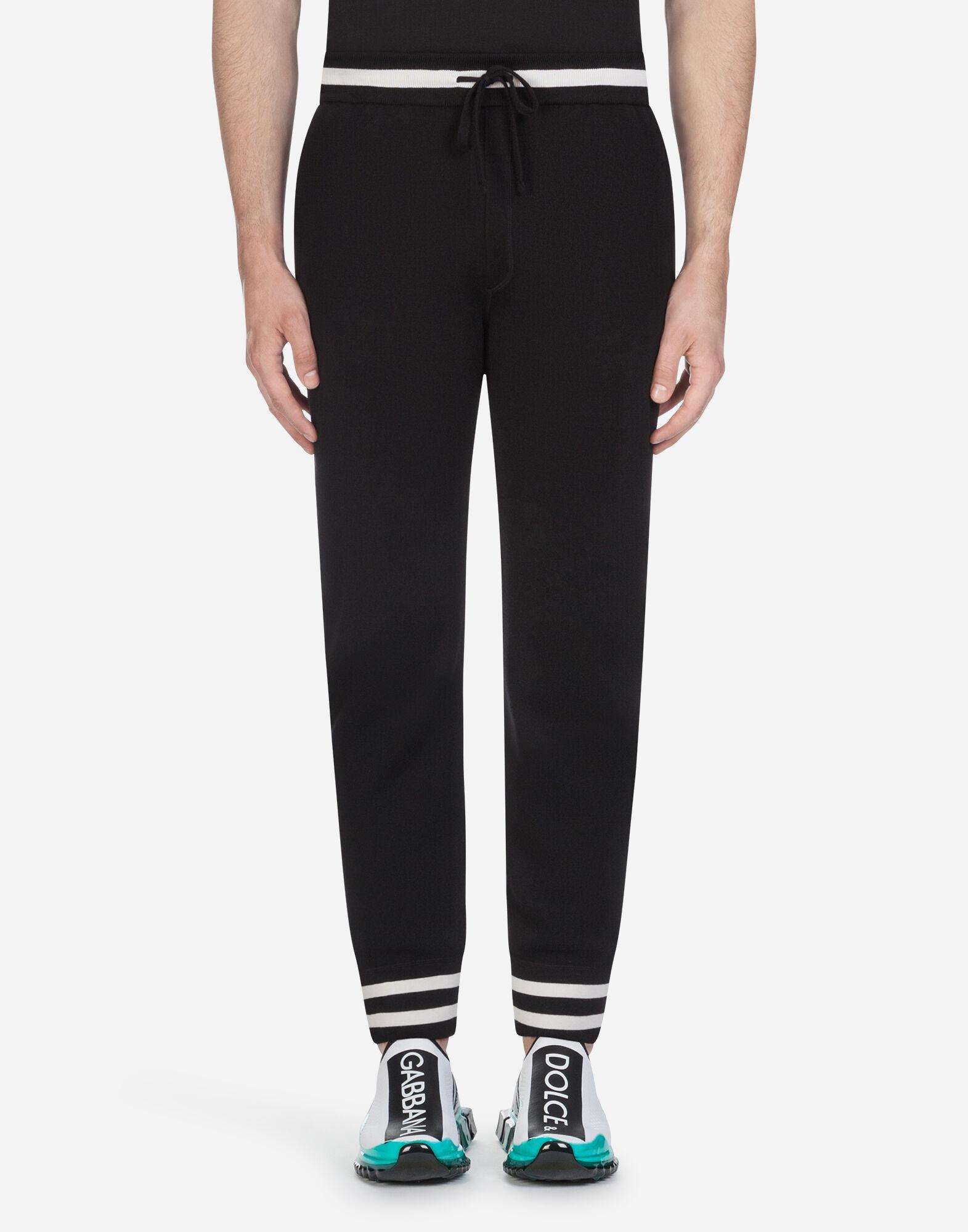 Dolce & Gabbana Wool Knit JOGGING Pants With Embroidery in Black for ...