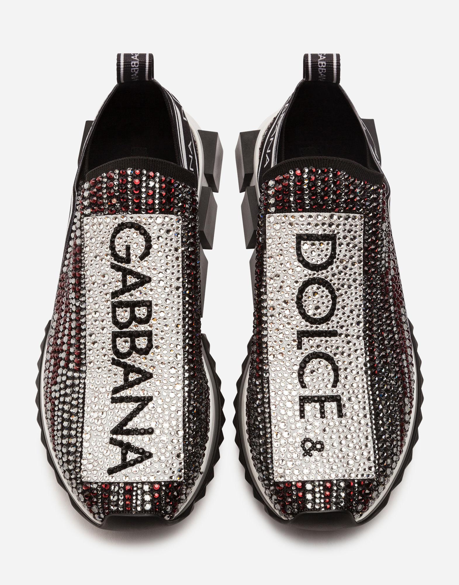 Dolce & Gabbana Synthetic Sorrento Sneakers With Rhinestones in 