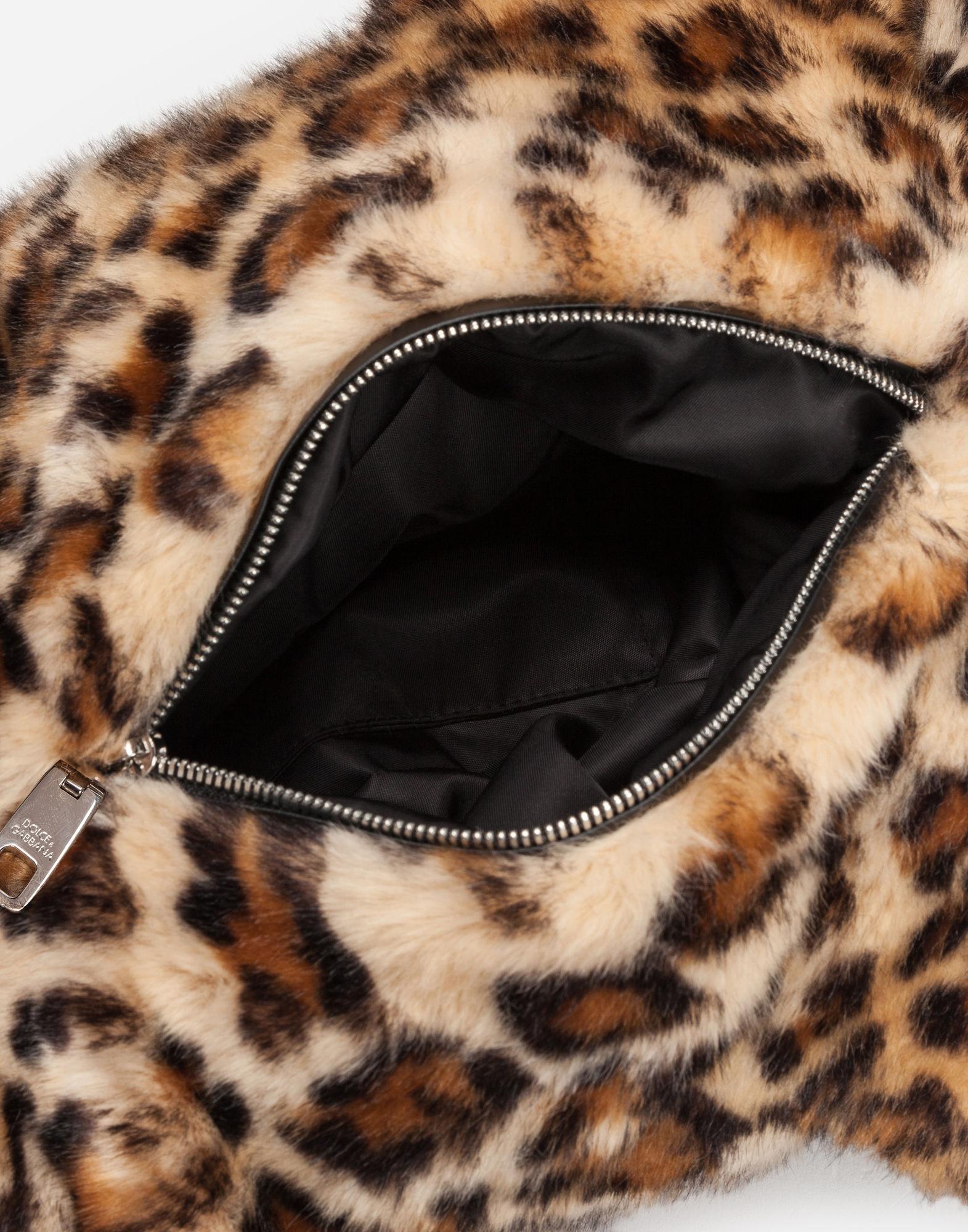 womens brown plush backpack in faux fur