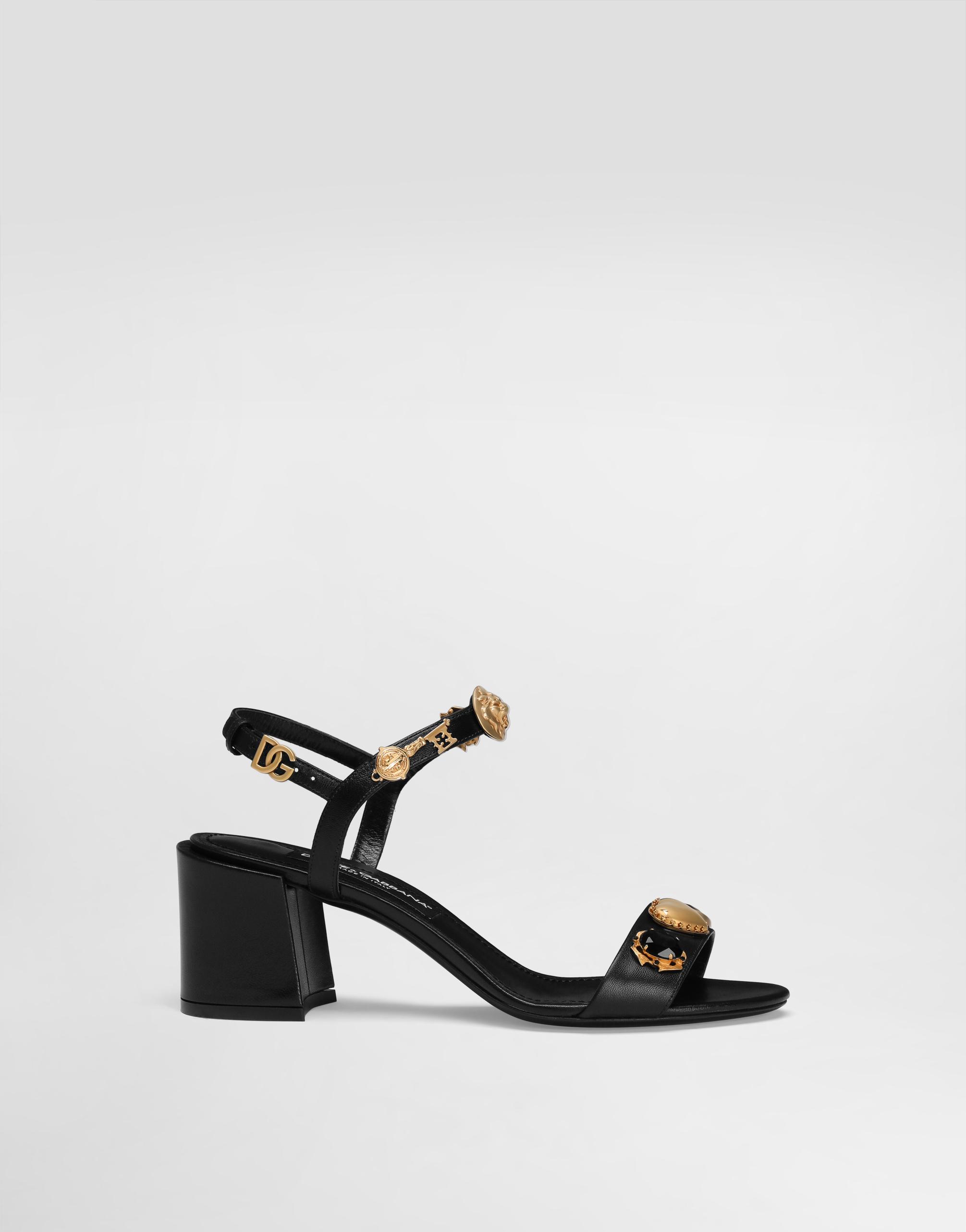 【Dolce & Gabbana】ドルガバ ドット サテン サンダル Dolce & Gabbana 150mm polka-dot Sandals | Black | FARFETCH