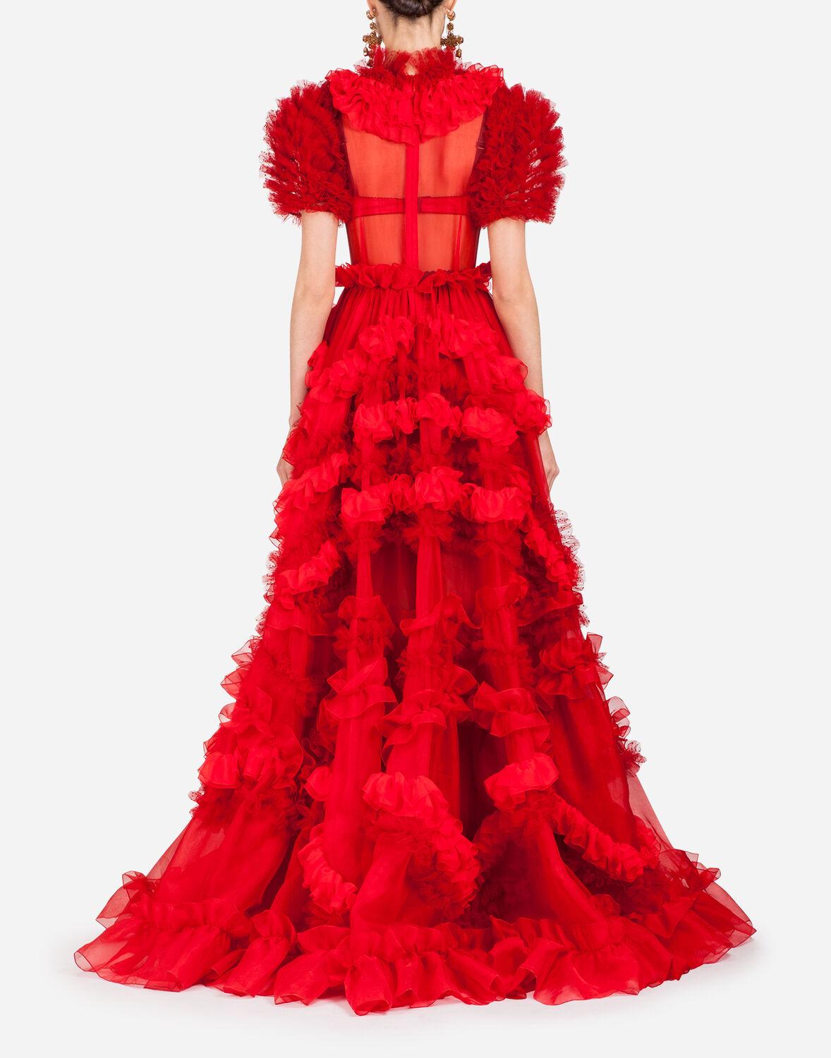Dolce & Gabbana Silk Organza Dress in Red | Lyst