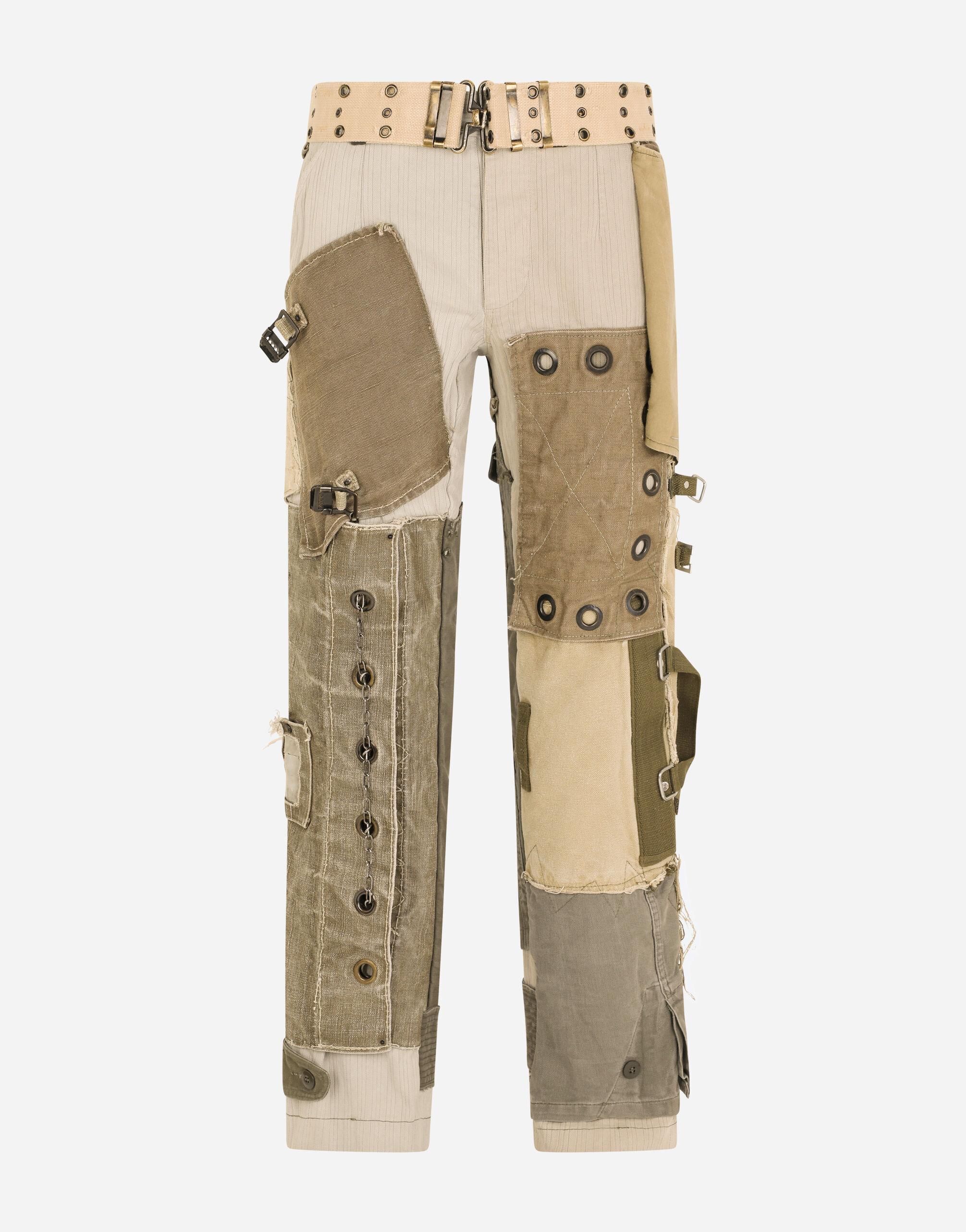 Dolce & Gabbana Cargo Pants With Vintage Appliqués in Natural for ...