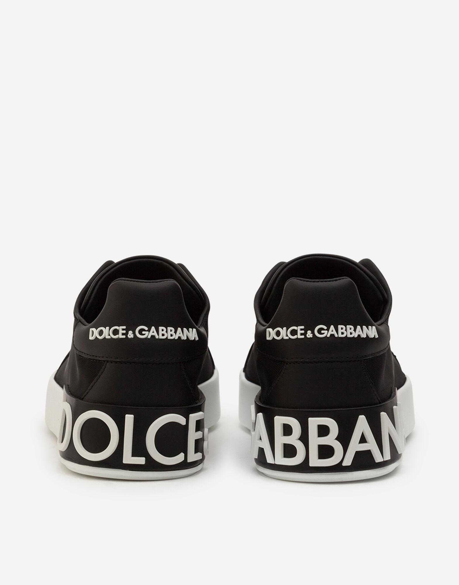 Dolce & Gabbana Portofino Sneakers In Nappa Leather And Mesh in Black | Lyst