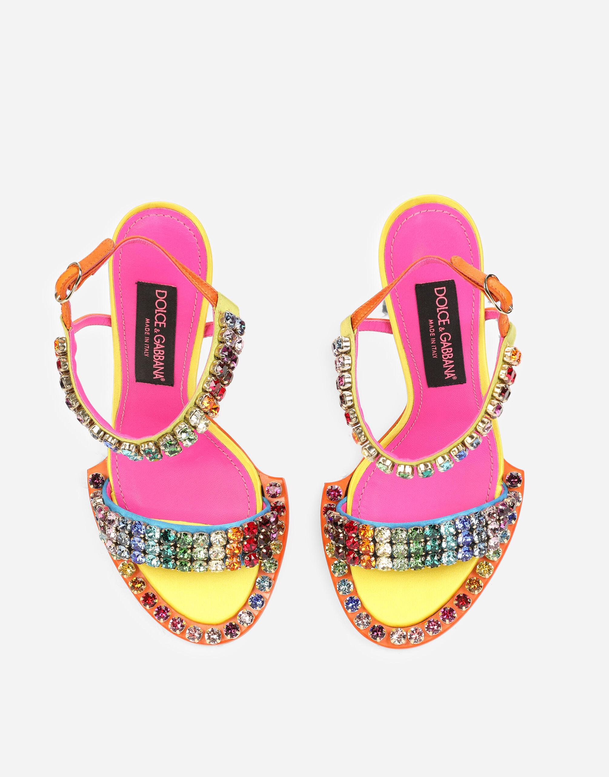 Dolce & Gabbana Sandals With Fusible Rhinestone Detailing in Pink | Lyst