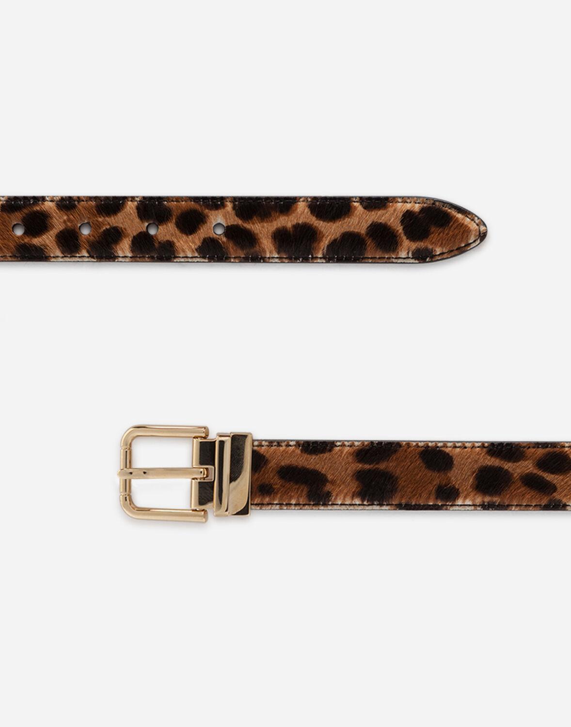 Dolce & Gabbana Leopard Print Belt In Pony-style Calfskin in Animal