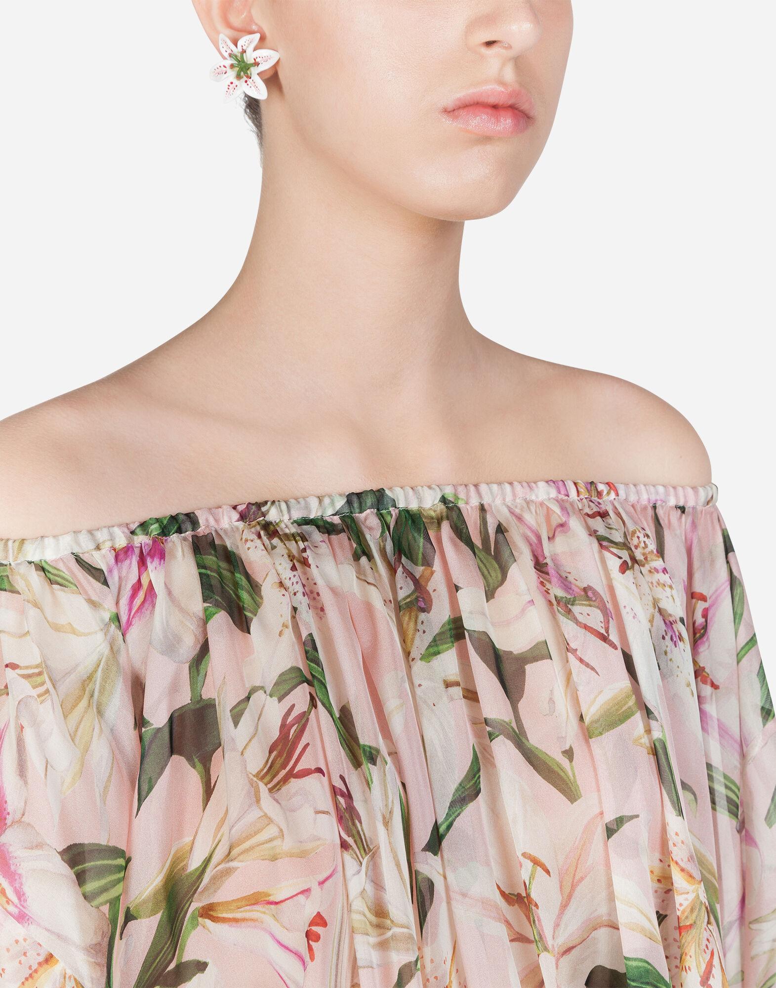 Dolce & Gabbana Lilyprint Chiffon Blouse in Pink Lyst
