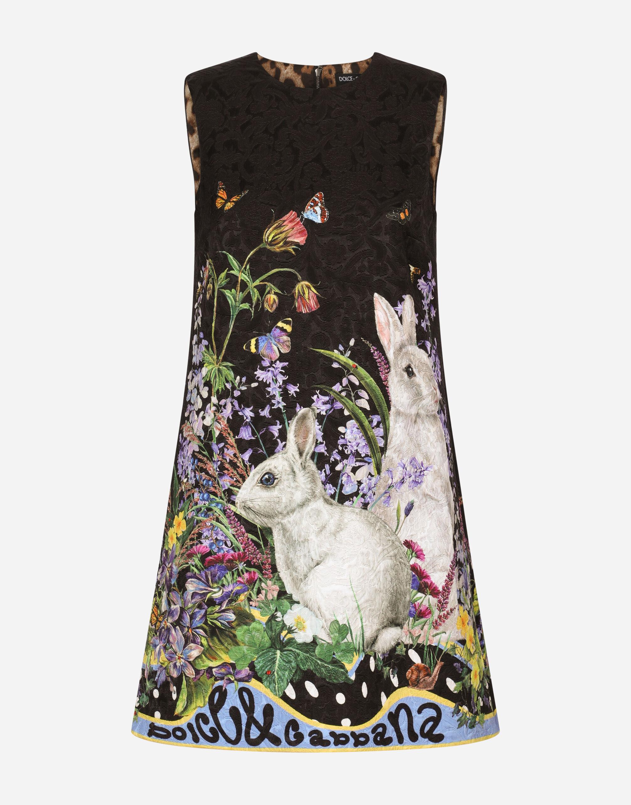 Dolce & Gabbana Rabbitprint Brocade Aline Dress Lyst
