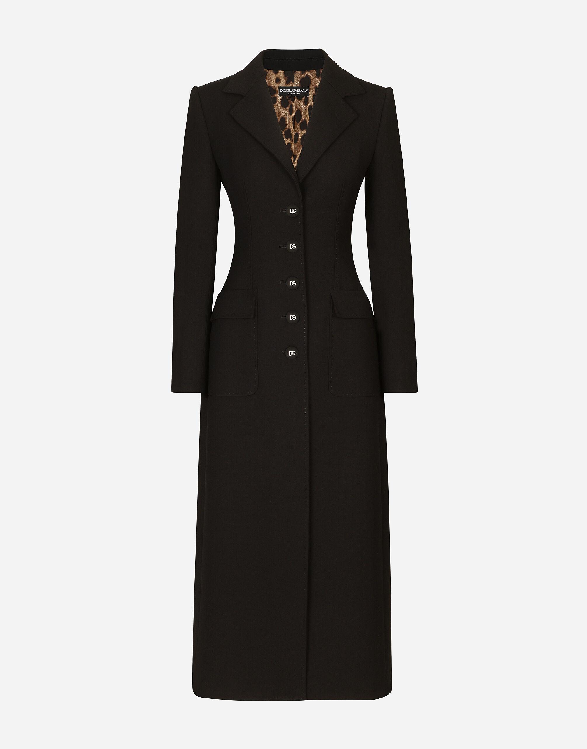 Dolce & Gabbana Single-breasted Double Crepe Coat in Black | Lyst