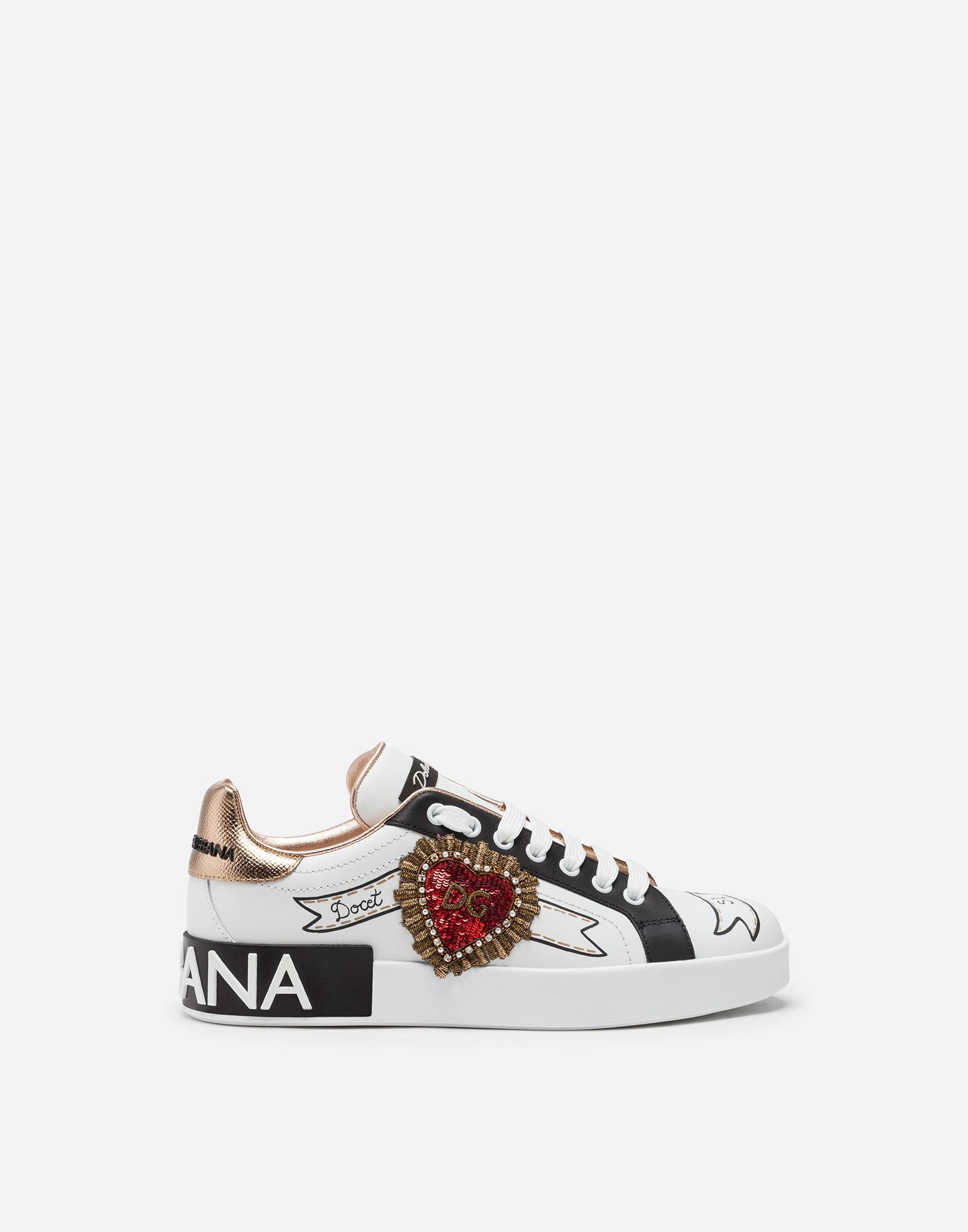 portofino sneakers in printed nappa calfskin with patch