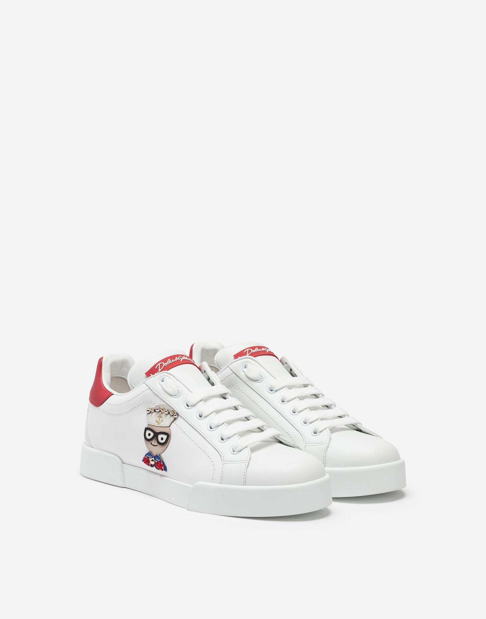 portofino sneakers in printed nappa calfskin with patch