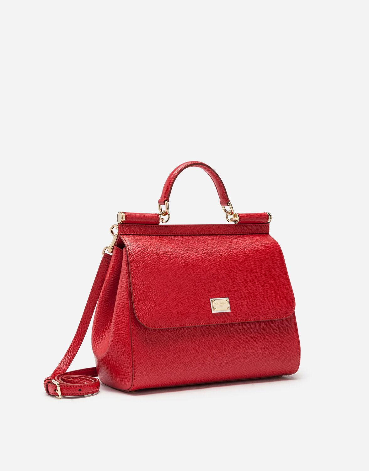 トートバッグ Dolce & Gabbana Medium Sicily Bag In Dauphine Leather Color Dolce & Gabbana Medium Sicily Leather top-handle Bag | Pink