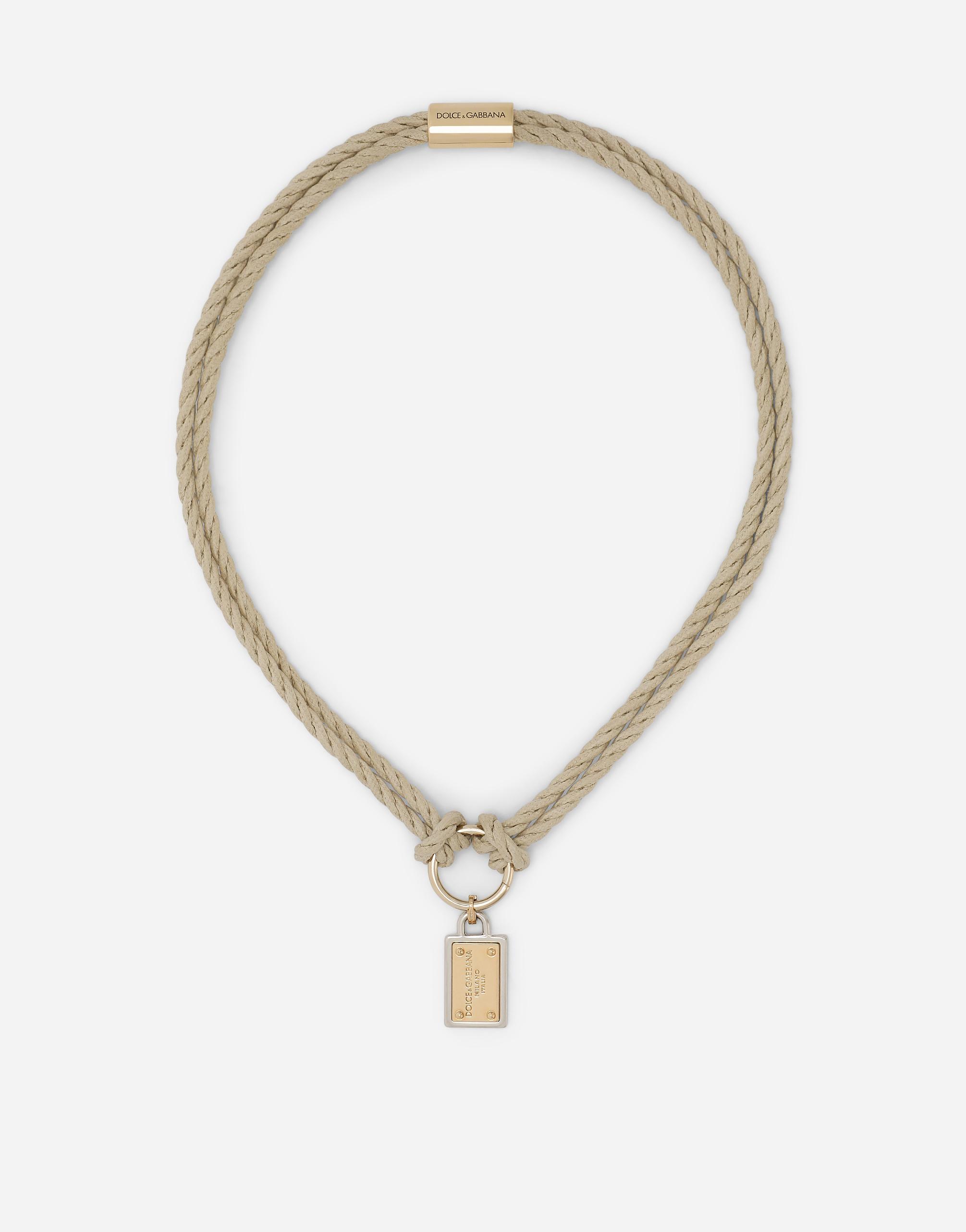 outlets shops Dolce Gabbana Men s White marina Cord Necklace
