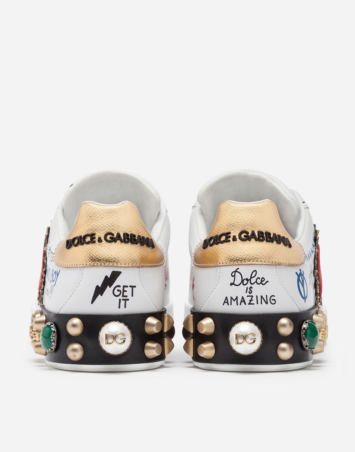 portofino sneakers in printed nappa calfskin with patch