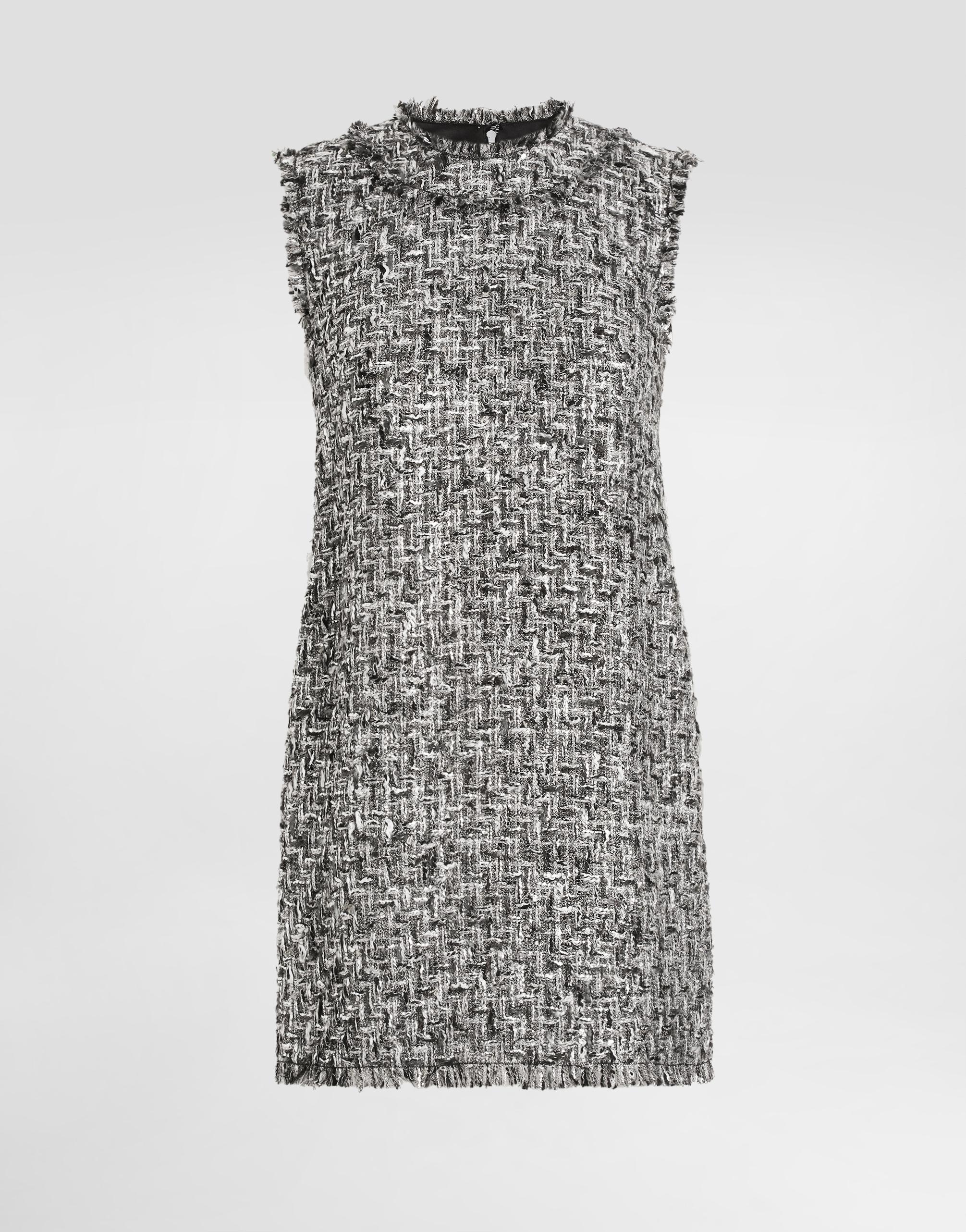 Dolce & Gabbana GREY SLEEVELESS TWEED DRESS ツイード ドレス Dolce & Gabbana D&G Wool Tweed Buttoned Dress (S-M) — sororité.