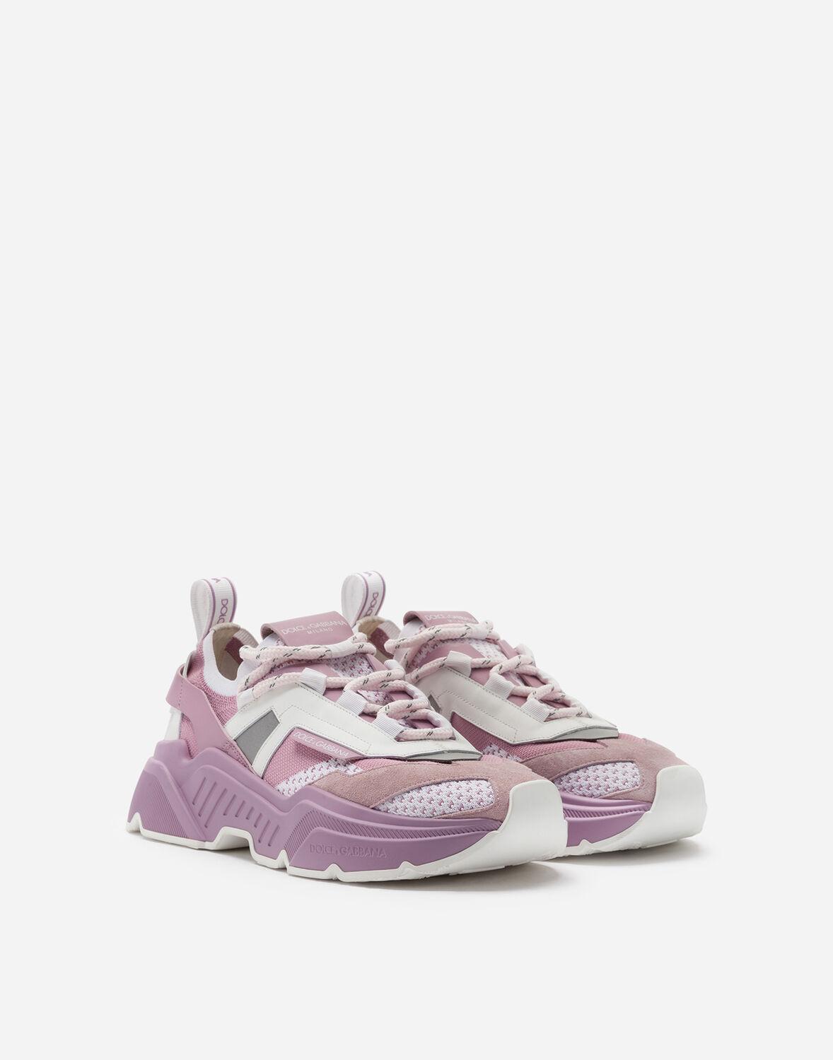 Dolce & Gabbana Leather Stretch Mesh Daymaster Sneakers in Pink - Lyst