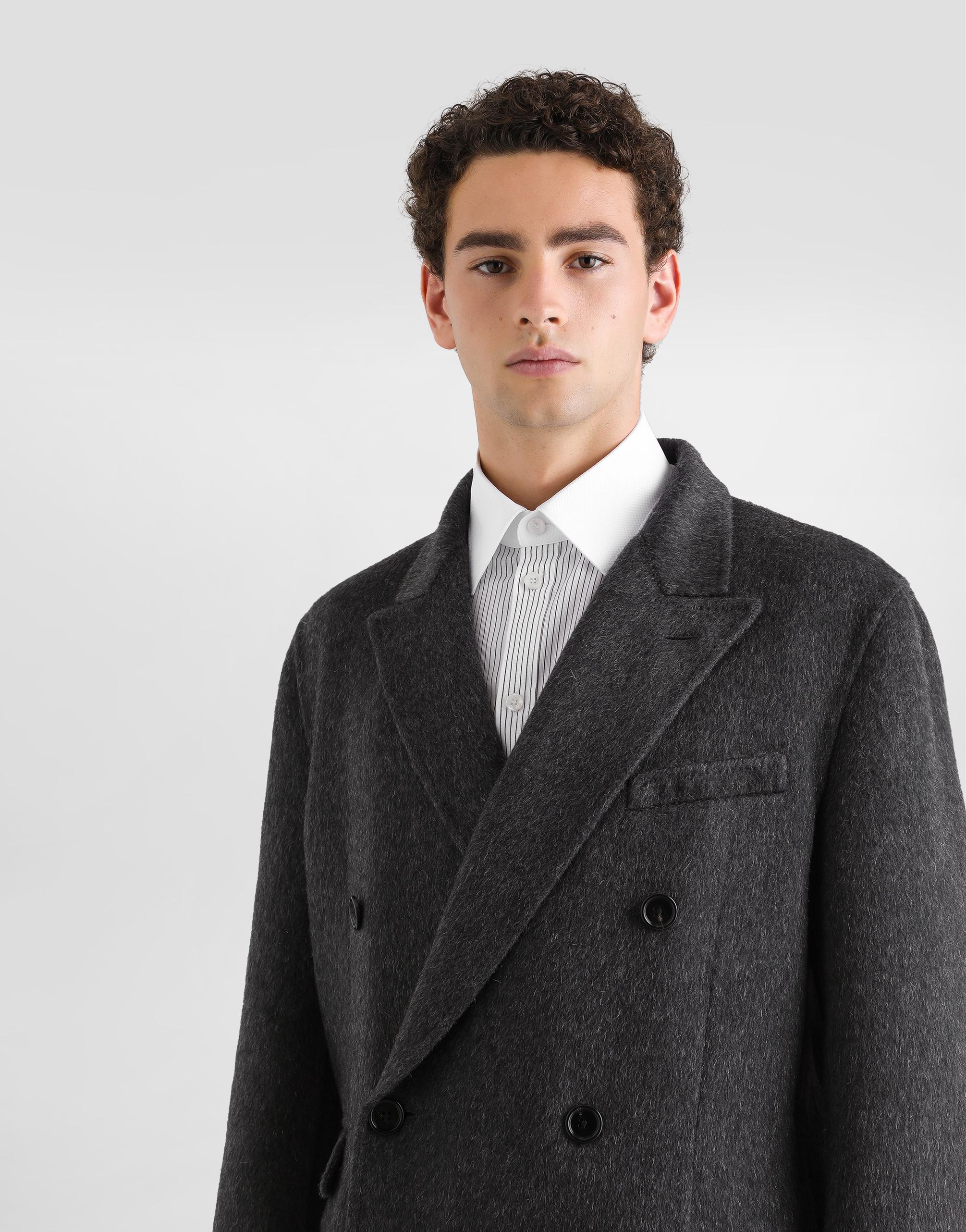【Dolce & Gabbana】ダークグレー ピーコート Dolce & Gabbana Double-Breasted Wool And Cashmere Coat in Black