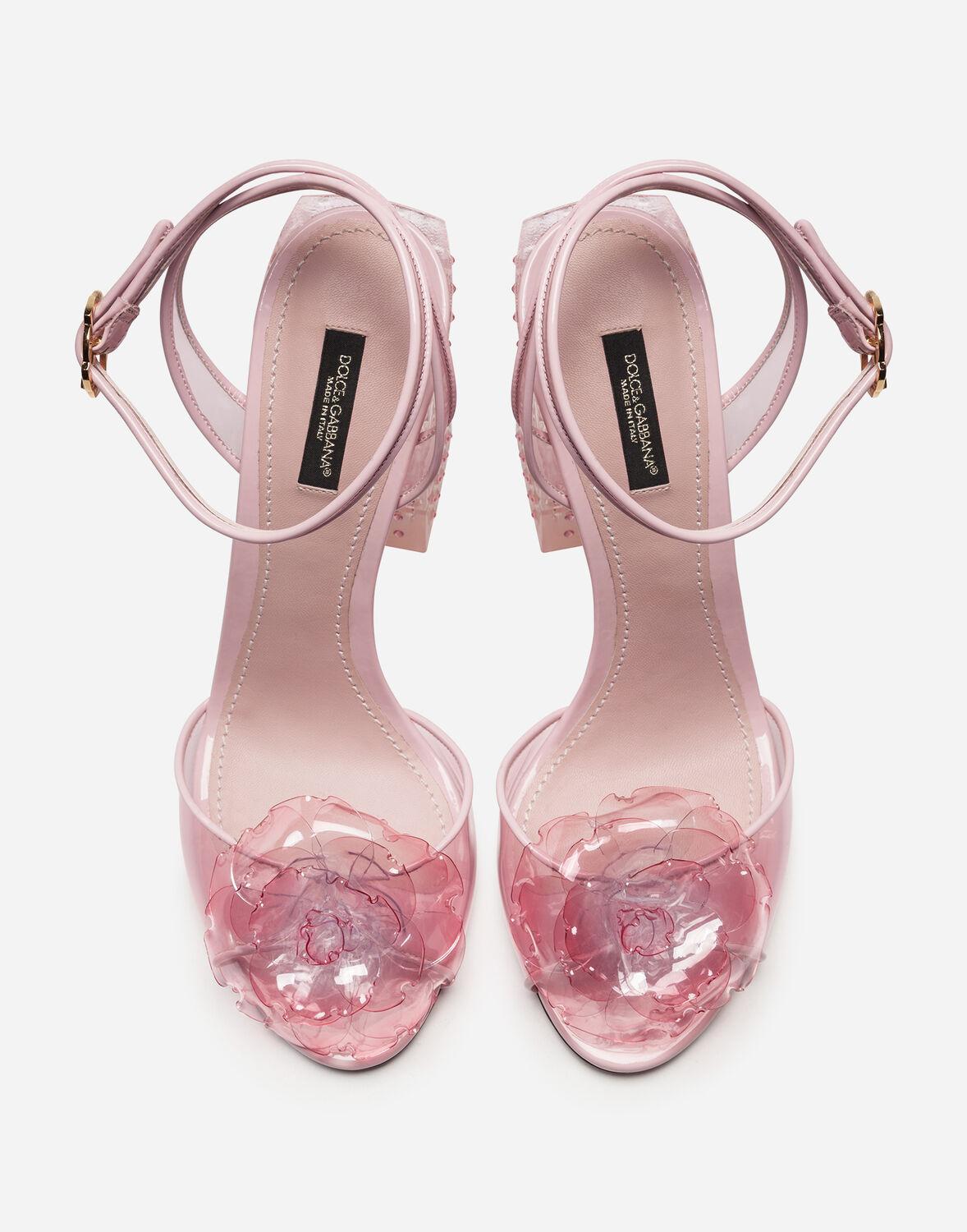 Dolce & Gabbana Cinderella Sandals With Sint Glass Heel in Pink | Lyst