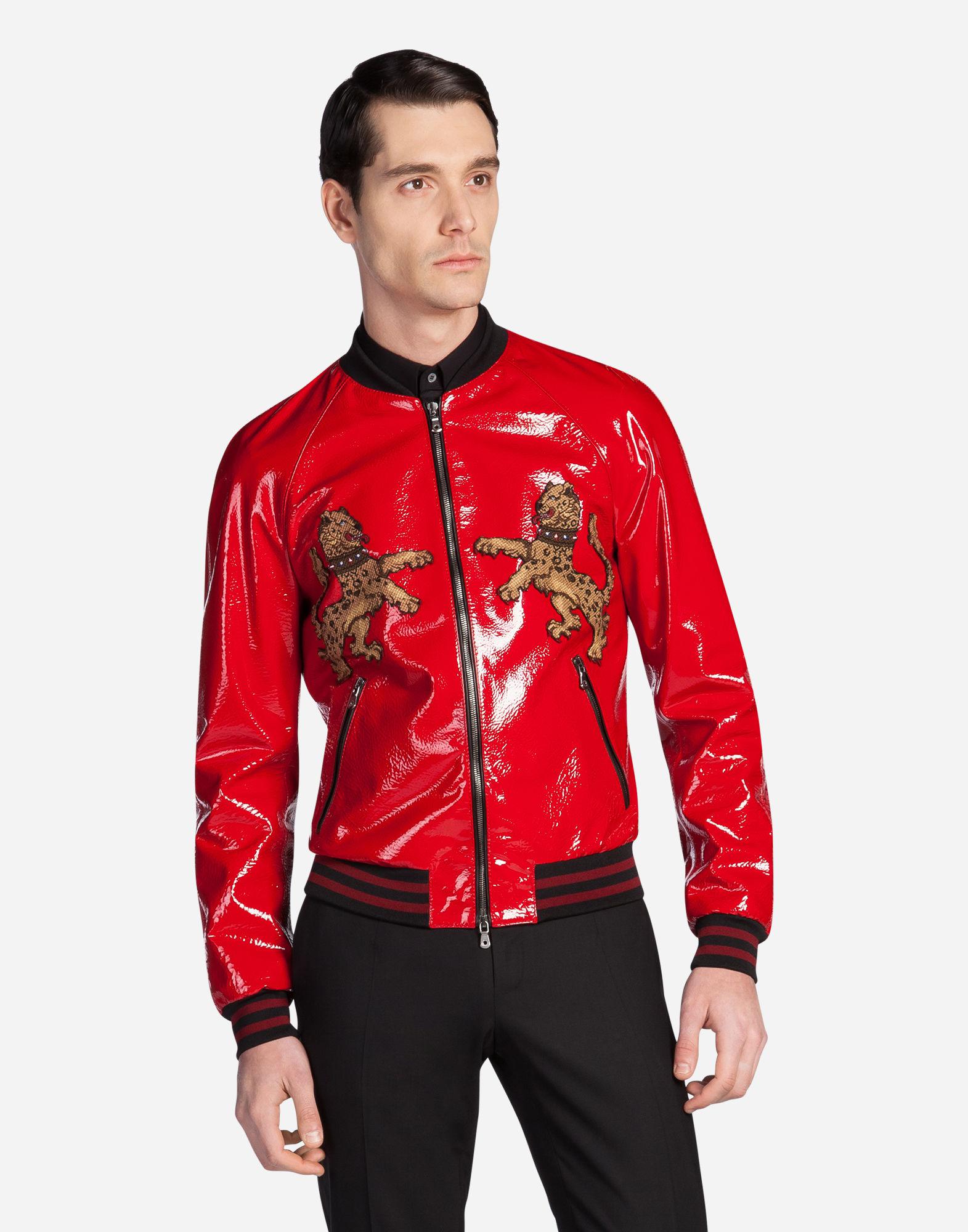 Patent top bomber jacket