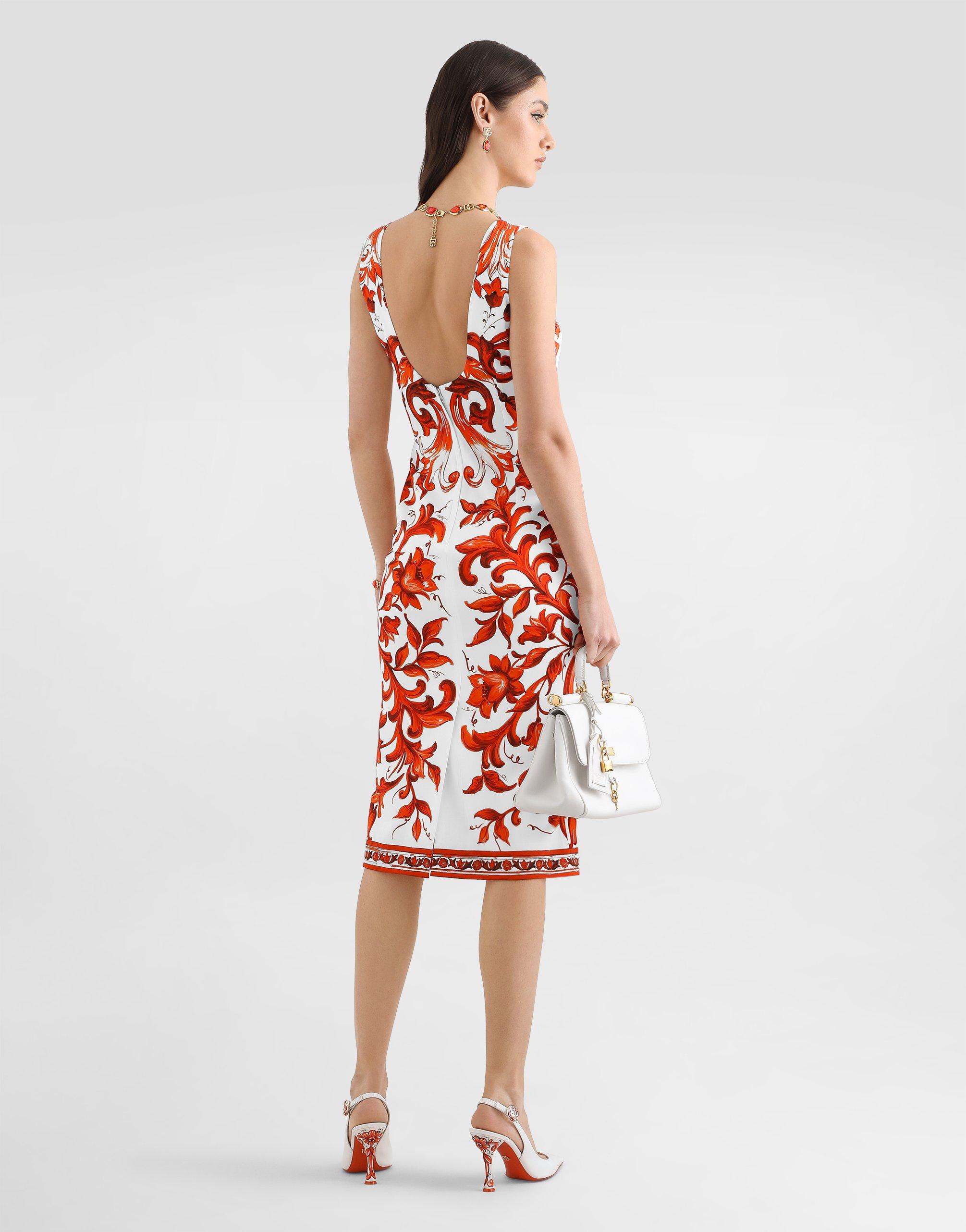 dolce gabbana embroidered dress Dolce & Gabbana Girls Butterfly Print Dress in White main image 1