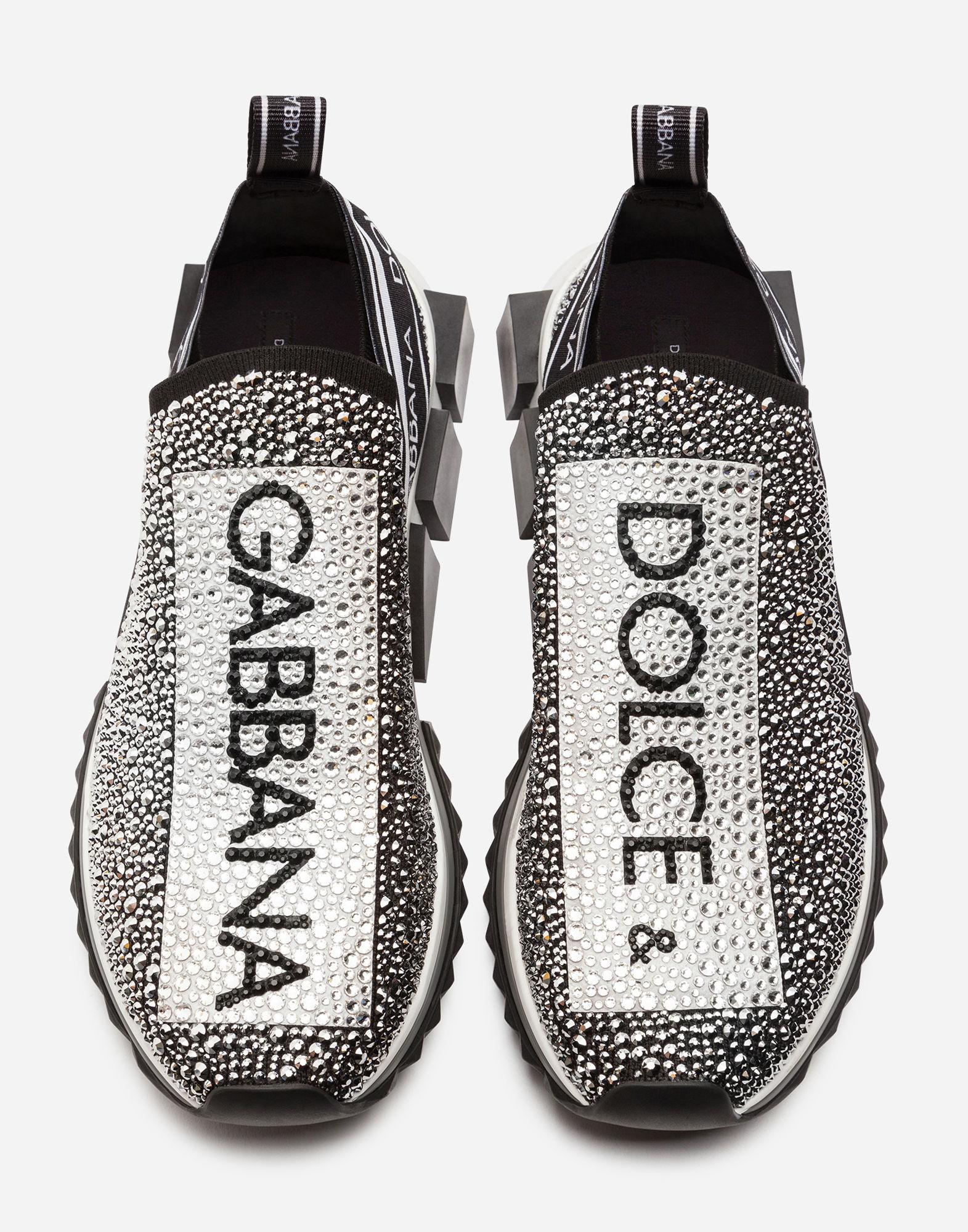 Dolce & Gabbana Synthetic Sorrento Sneakers With Rhinestones in Silver ...
