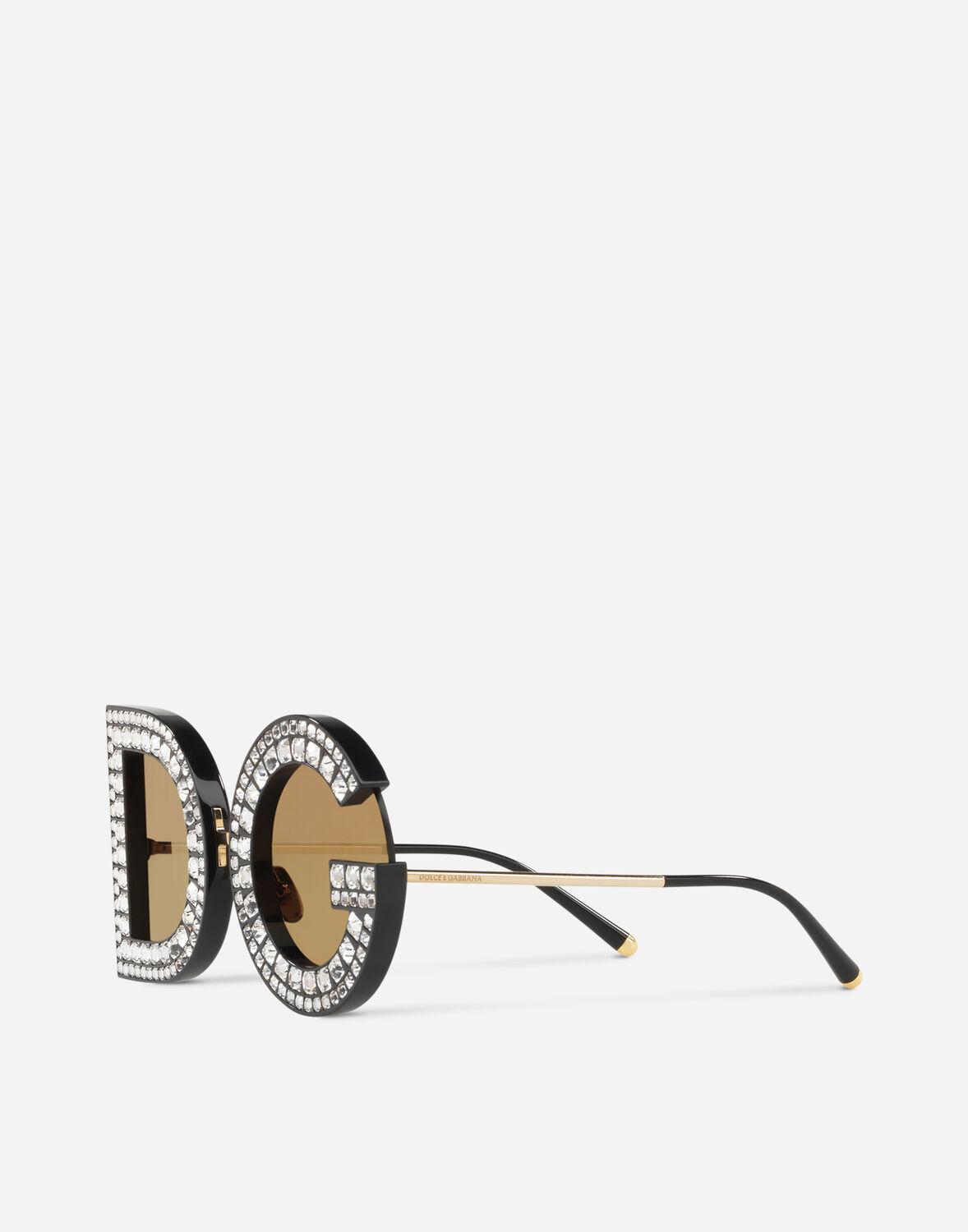 jeugd landinwaarts Manie Dolce & Gabbana Synthetic Dg Glitter Sunglasses in Black - Lyst