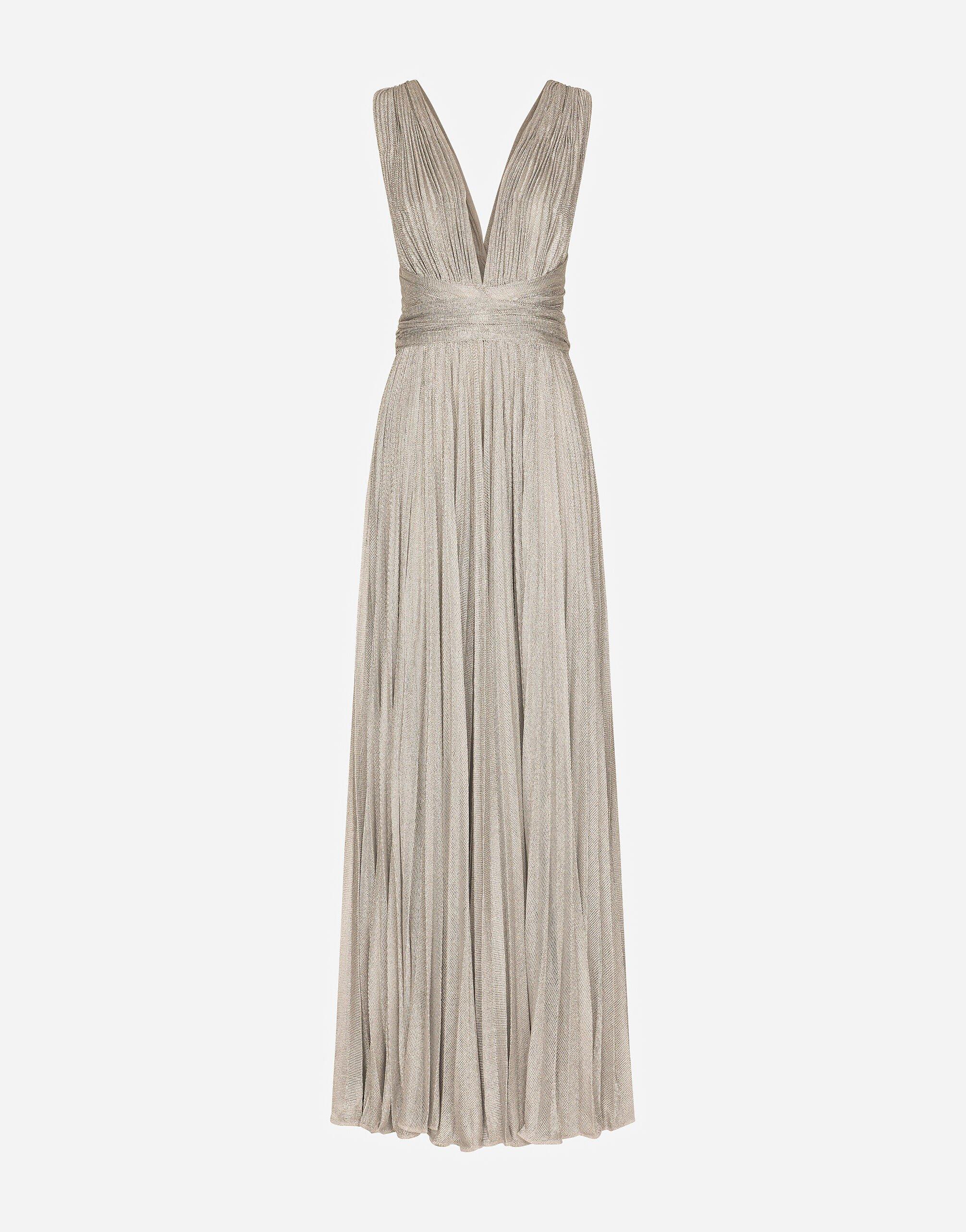 Dolce & Gabbana Long Lamé Knit Dress in Metallic | Lyst