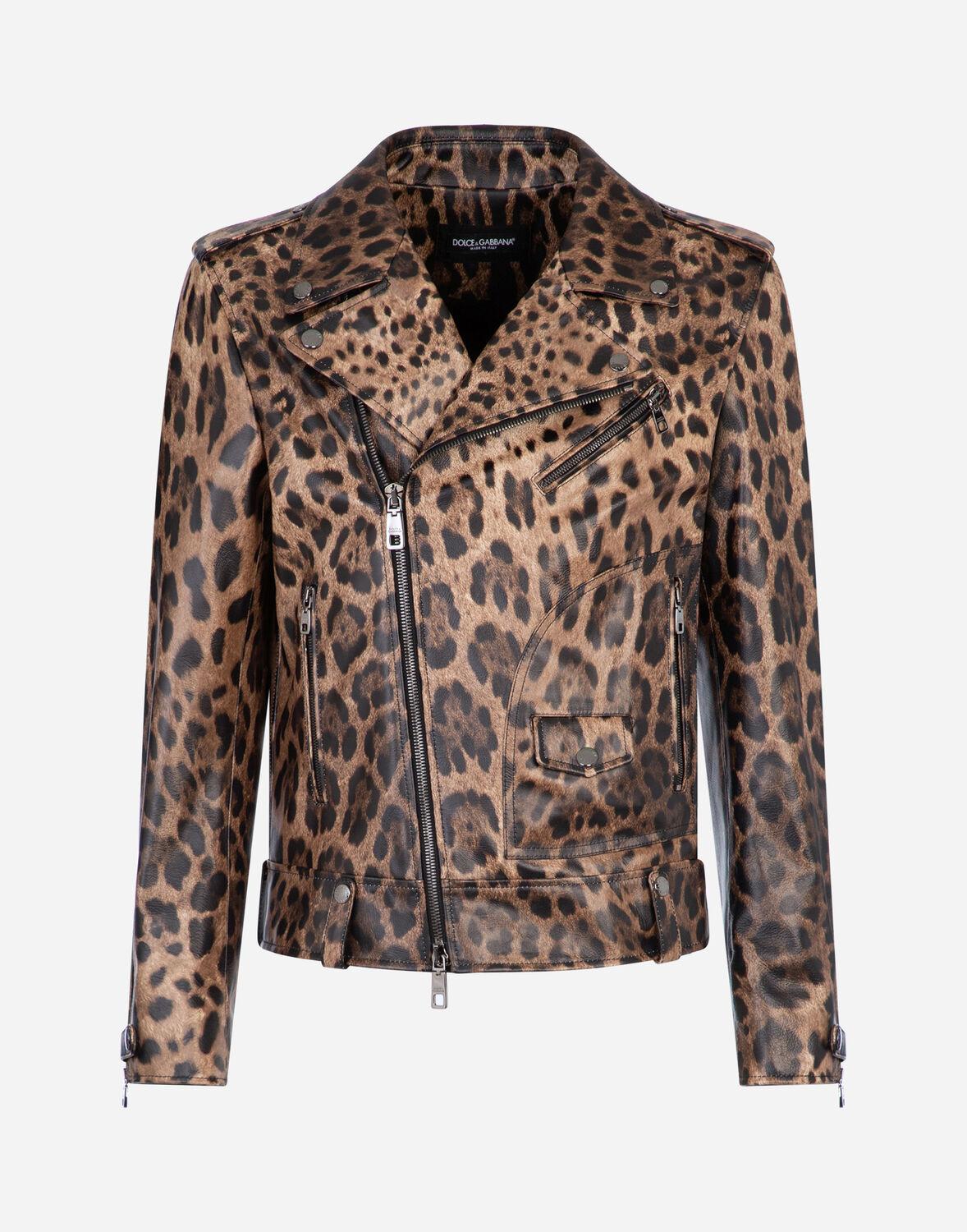 leather and leopard print jacket