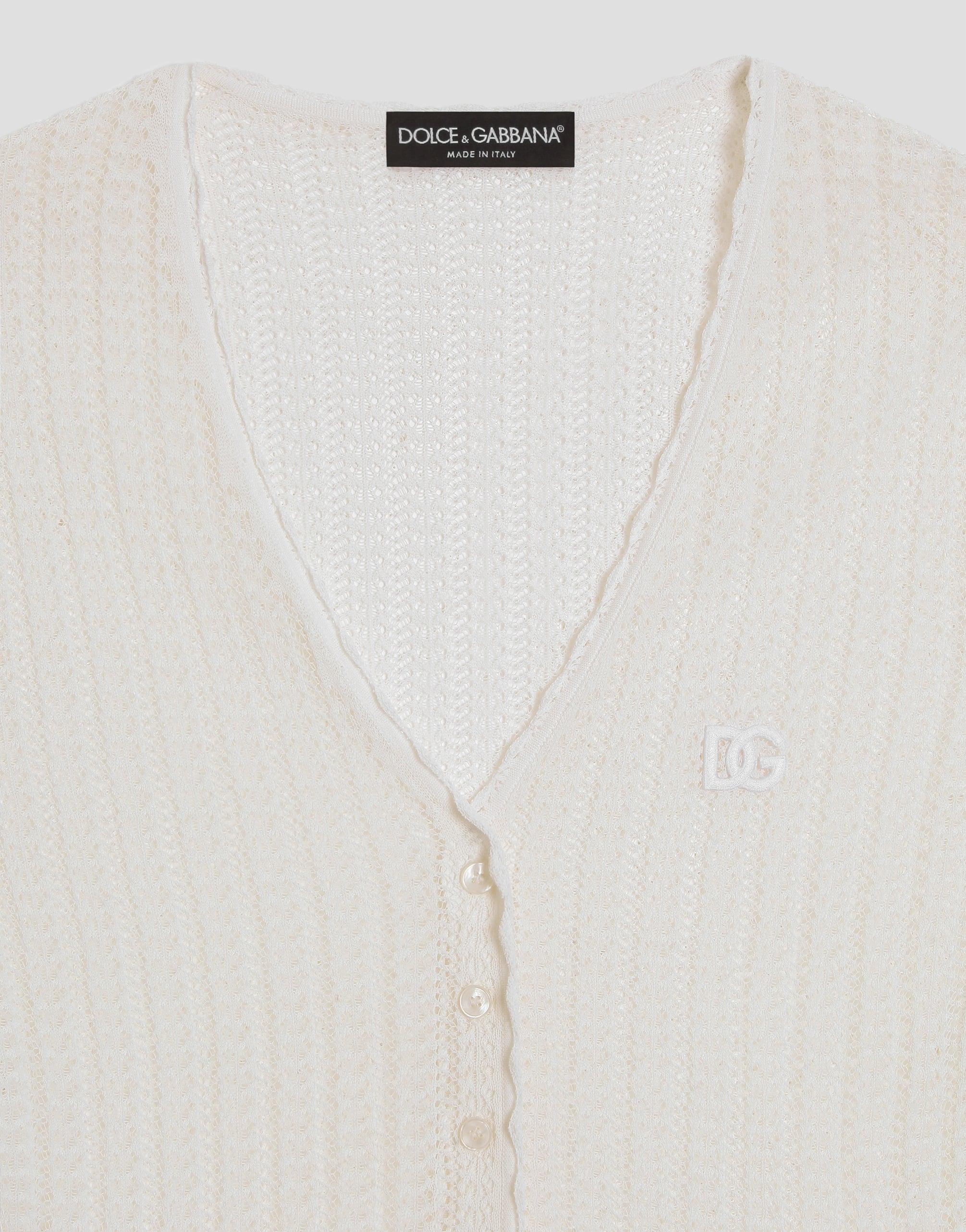 Dolce & Gabbana アイボリー カーディガン DG cashmere and silk cardigan in white - Dolce Gabbana | Mytheresa