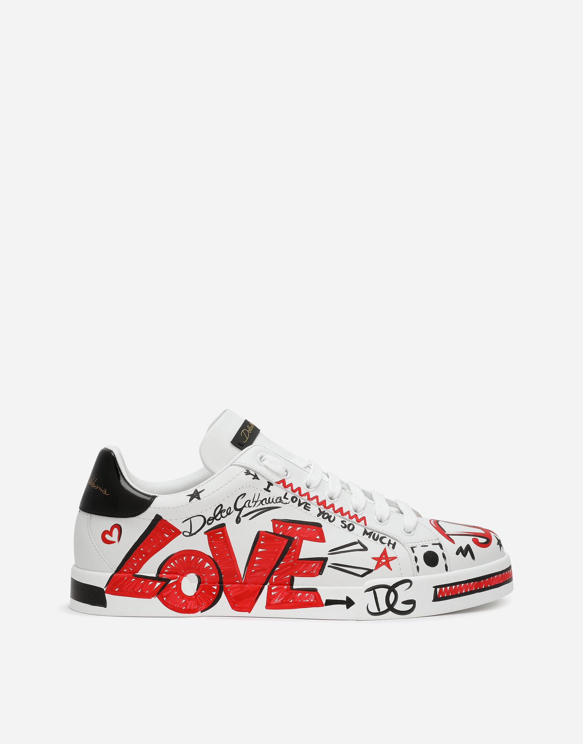 Dolce & Gabbana Portofino Love Dg Sneakers in White | Lyst