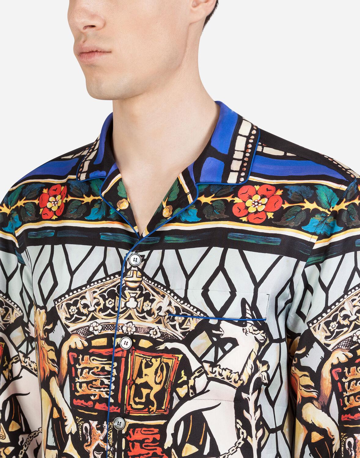 Dolce & Gabbana Pyjama Shirt With Royal King Print for Men - Lyst