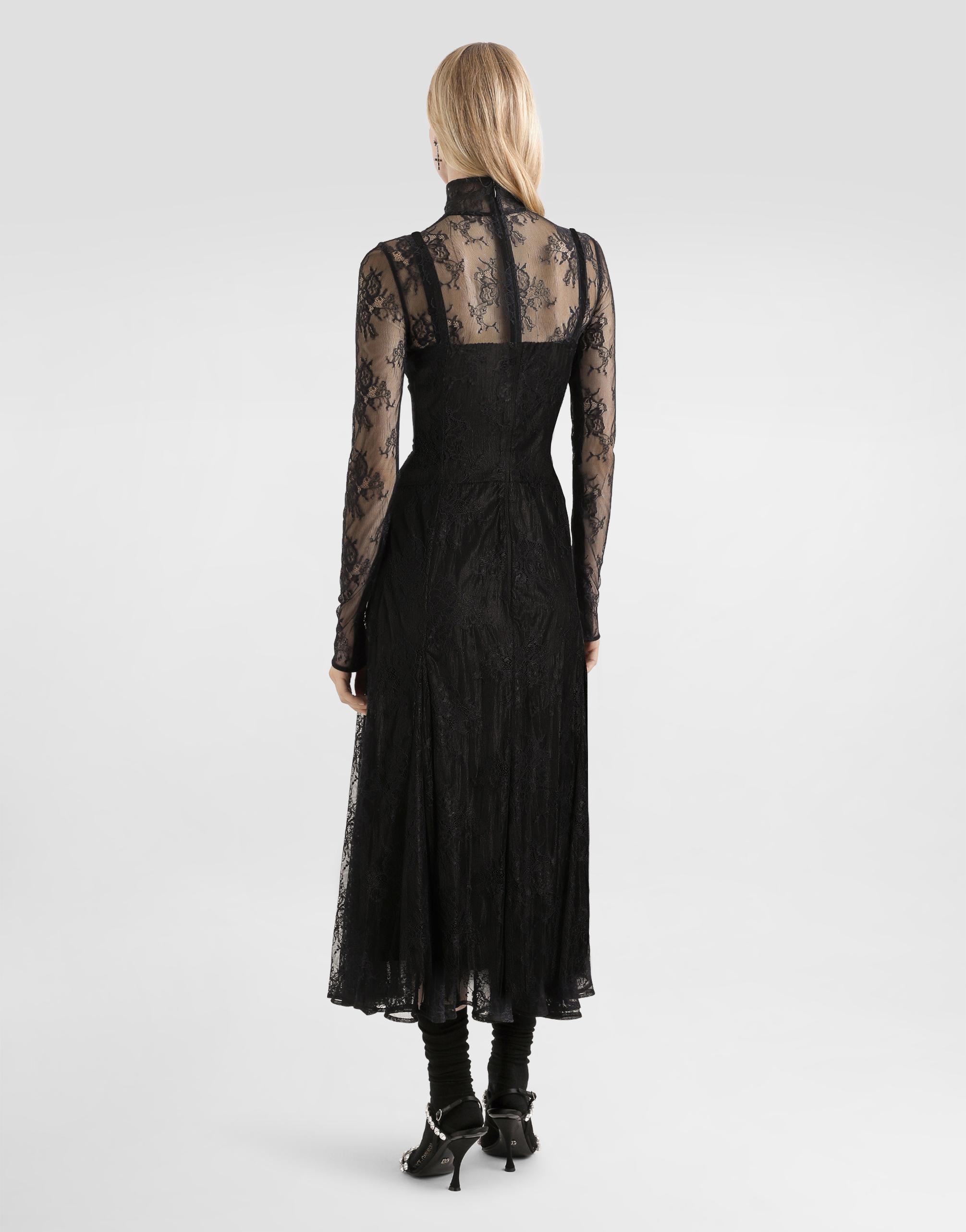 chinese dress ladies Vintage 1930s Style Evening Gown Black Chantilly Lace Size M