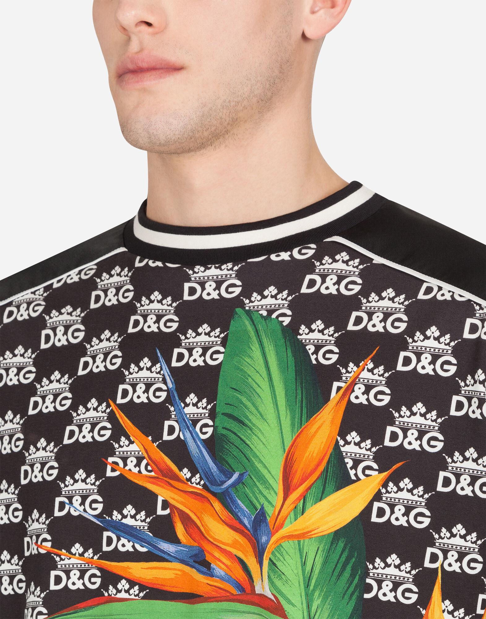 Dolce & Gabbana Cotton T-shirt With Dg Logo And Bird Of Paradise Print ...