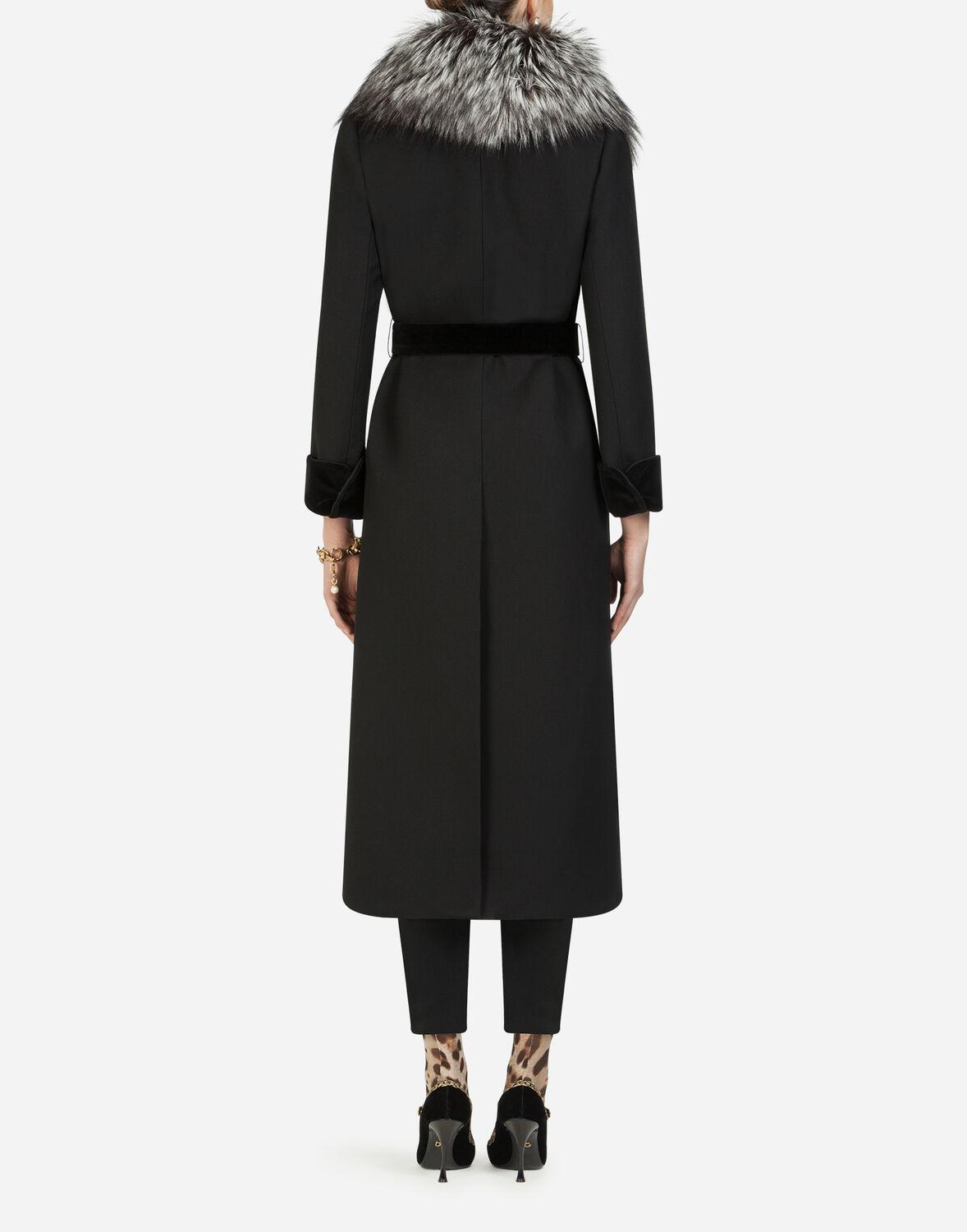 wool jacket with fur collar