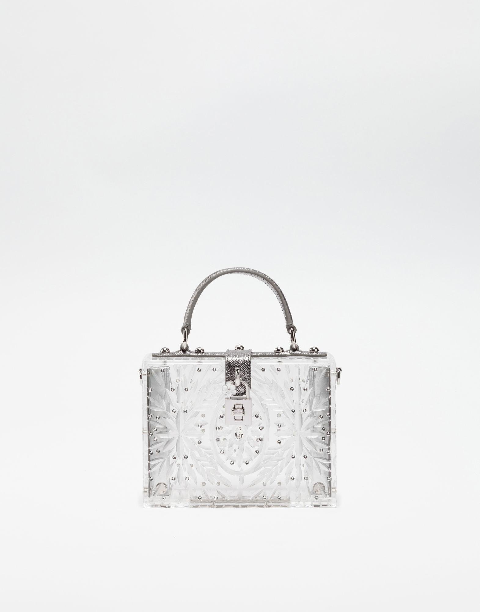 Dolce & Gabbana Leather Plexiglass Dolce Box Bag With Crystals | Lyst