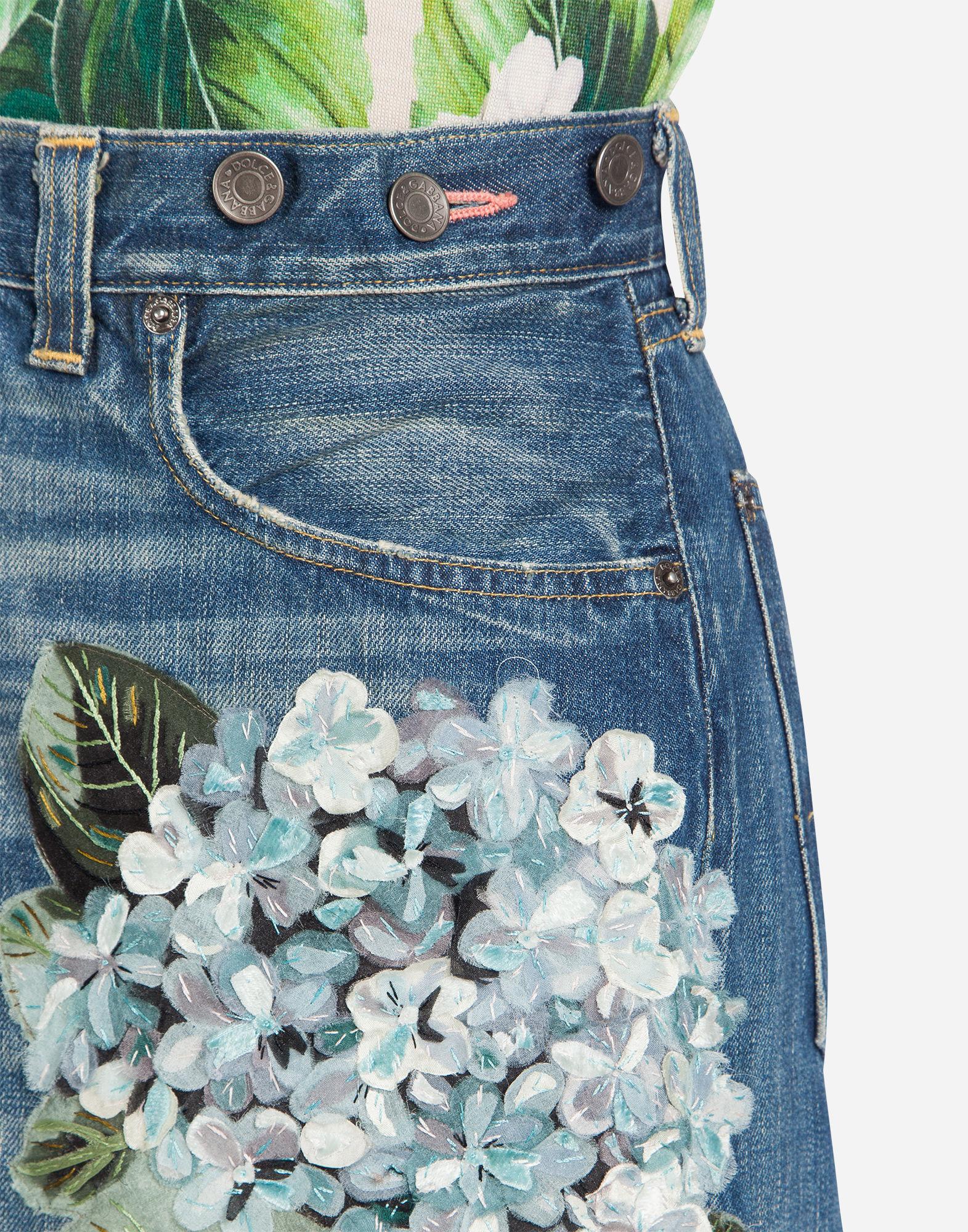 Dolce \u0026 Gabbana Denim Skirt With Patch 