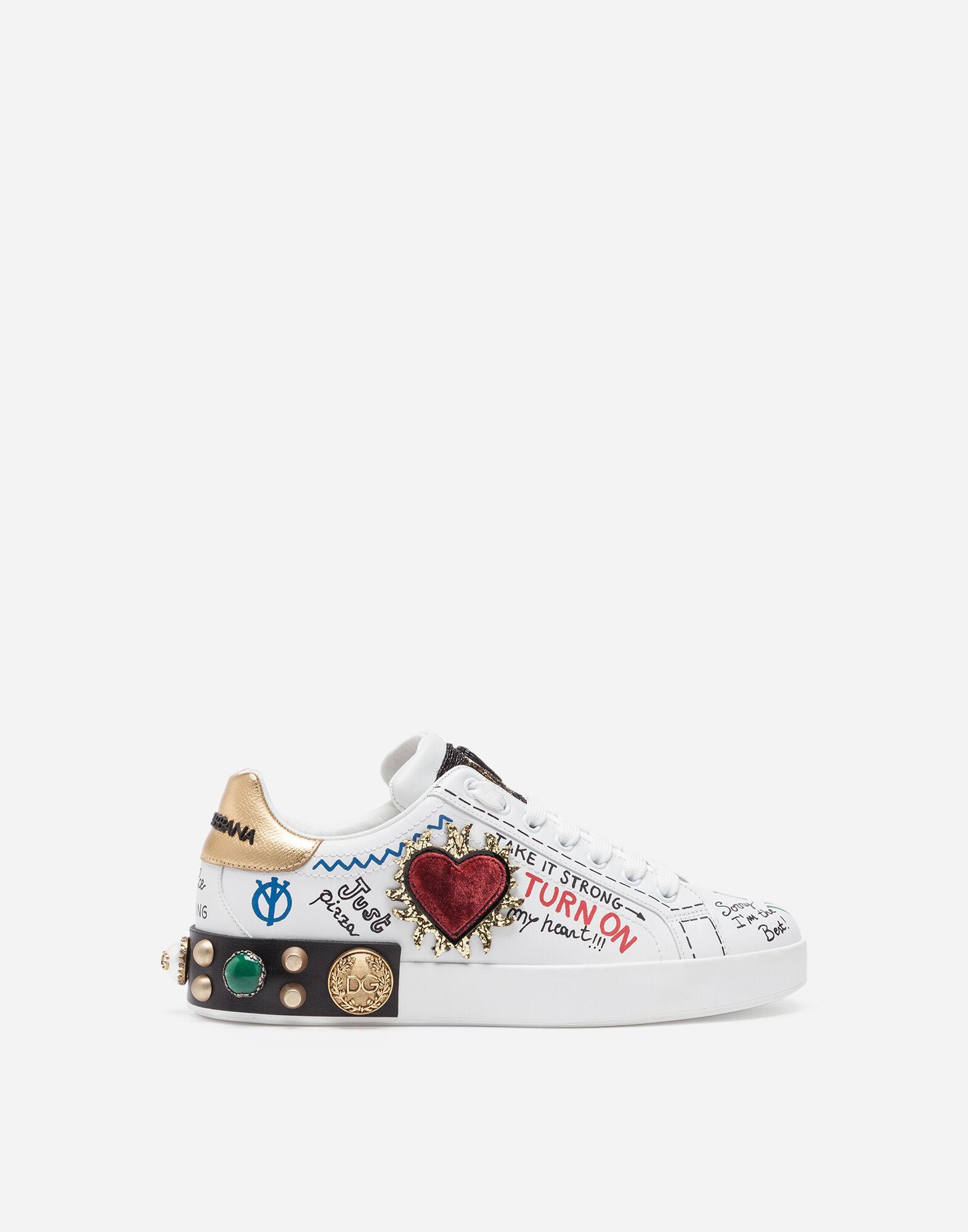 portofino sneakers in printed nappa calfskin with patch