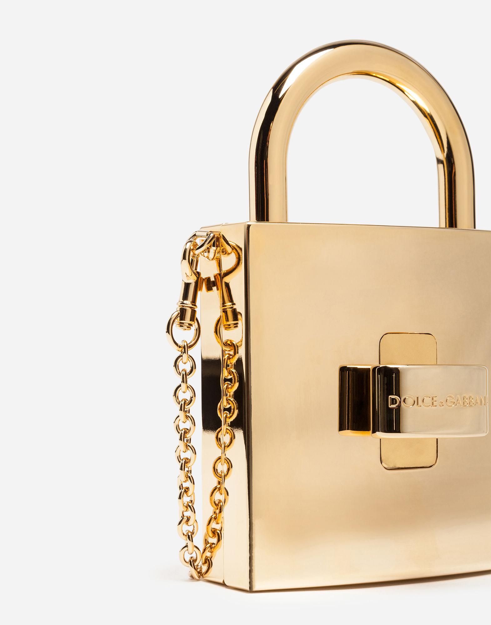 Dolce & Gabbana Leather Dolce Lock Bag In Metallic Abs - Lyst