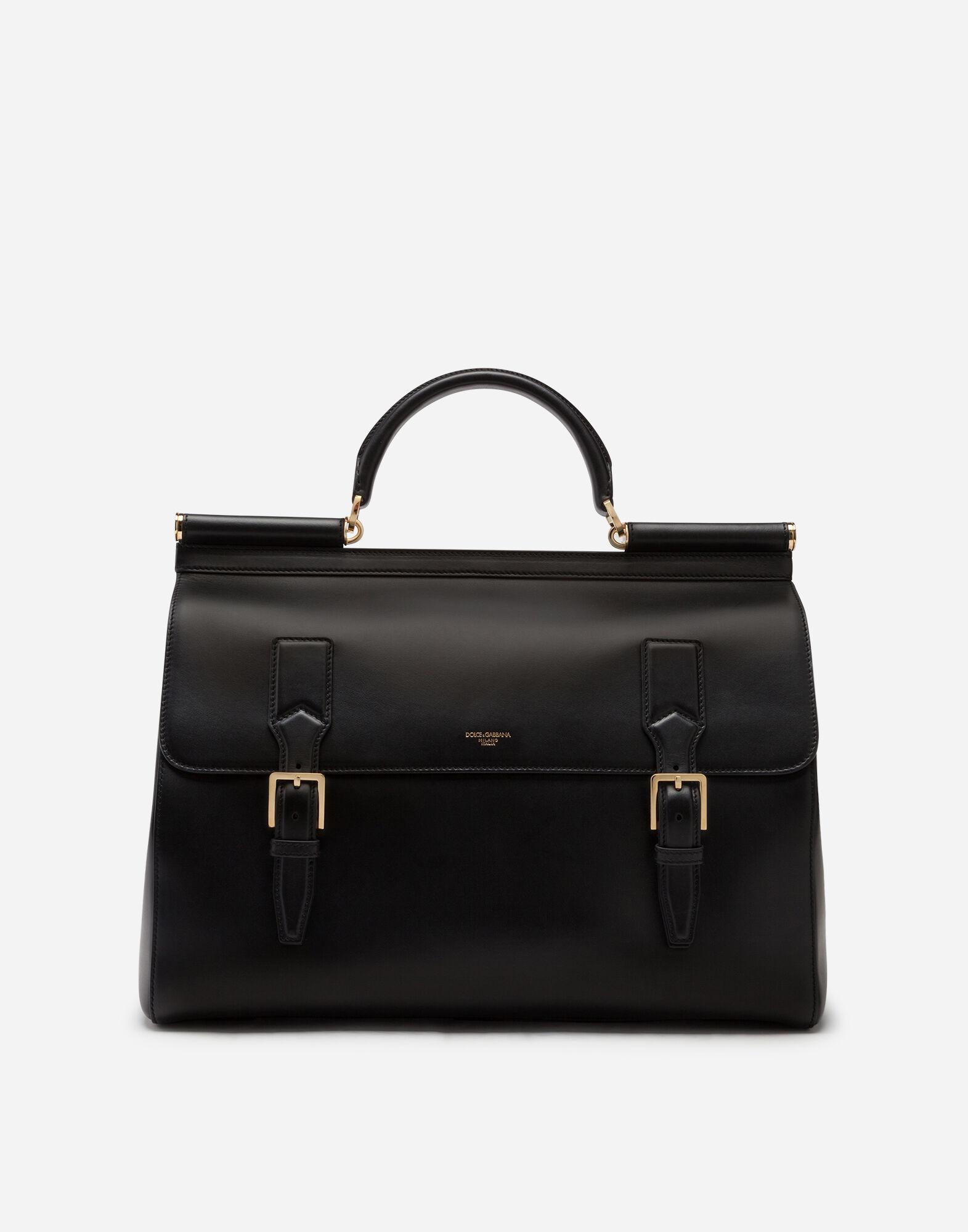 Dolce & Gabbana Calfskin Monreale Travel Bag With Heat-stamped Logo in  Black for Men | Lyst